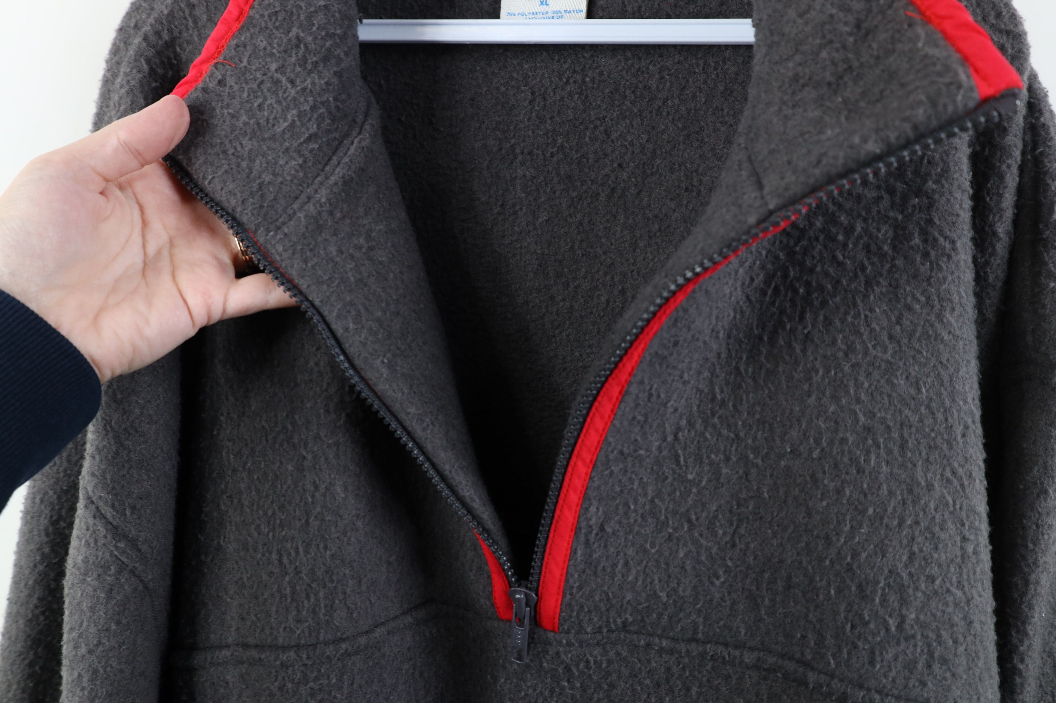 Vintage Vintage 90s Streetwear Half Zip Fleece Pullover Sweater Gray Size US XL / EU 56 / 4 - 7 Thumbnail