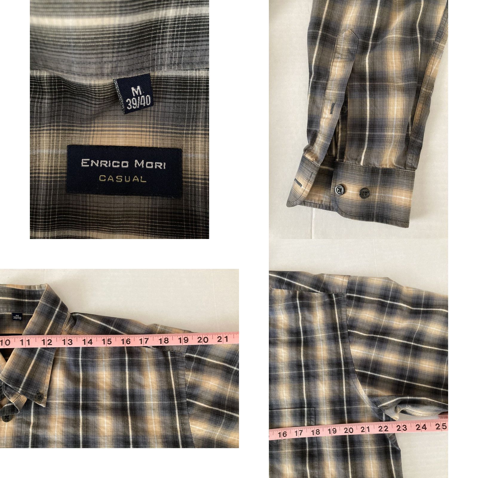 Vintage 39/40 Button Down Plaid Size US M / EU 48-50 / 2 - 4 Thumbnail
