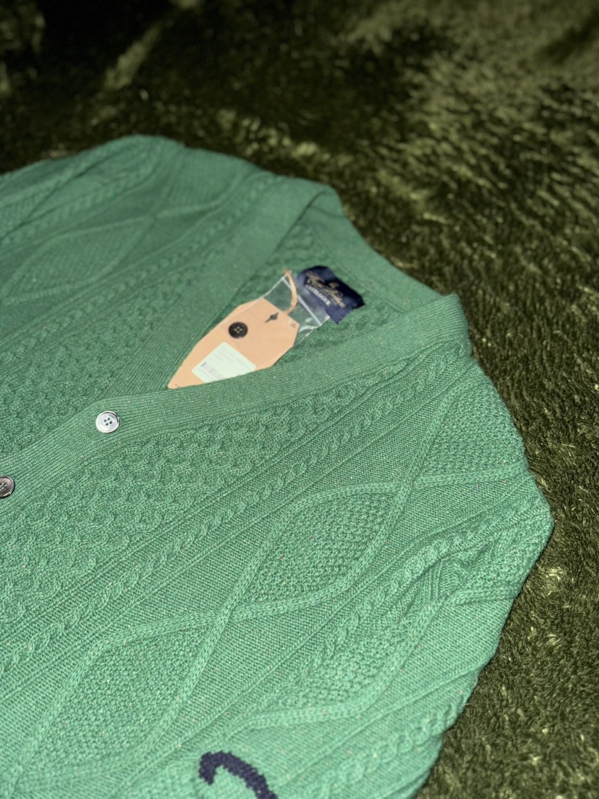 Brooks Brothers [M] Eastlogue X Brooks Brothers Cable Knit Cardigan – Green Size US M / EU 48-50 / 2 - 2 Thumbnail