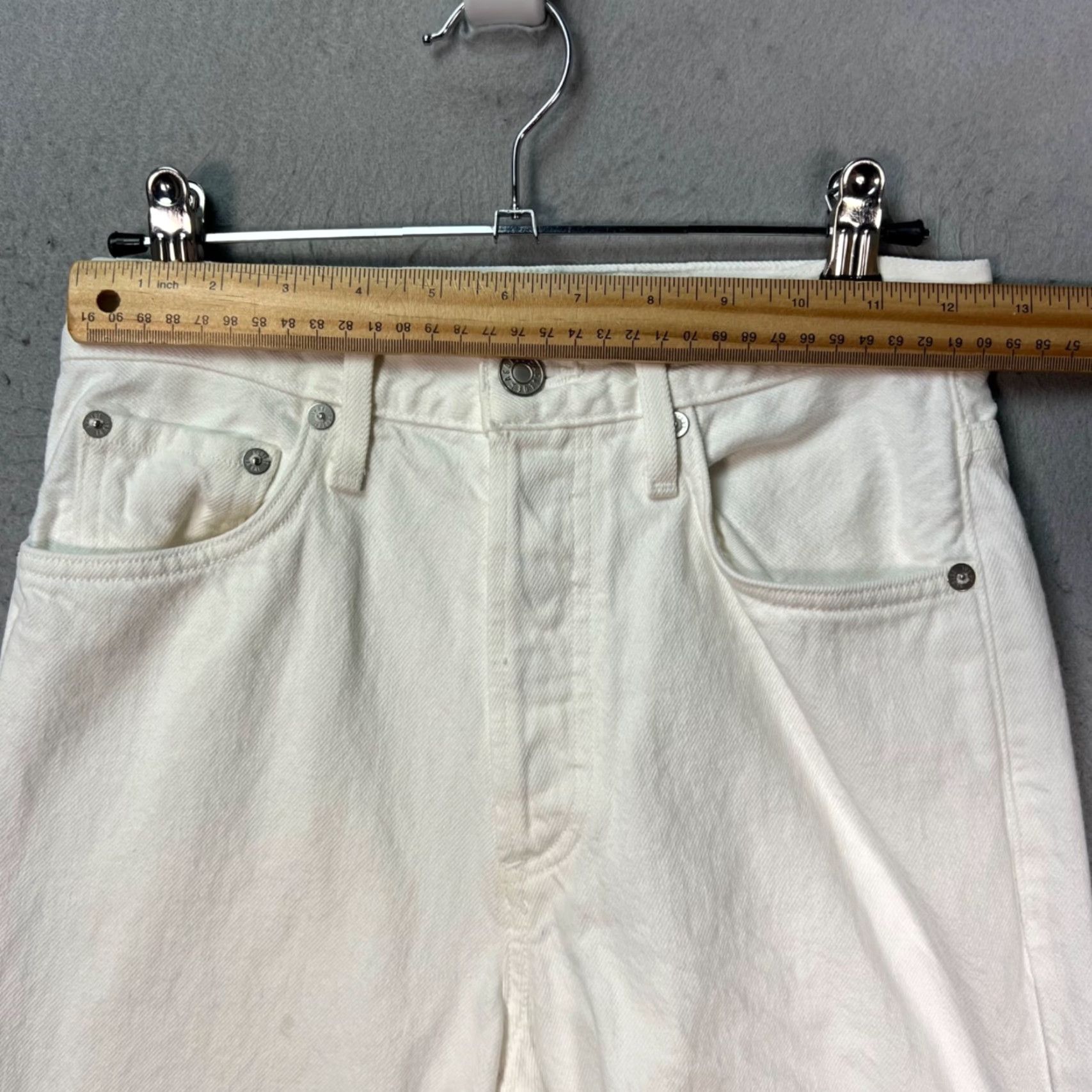 Agolde AGOLDE Lana Slice Jeans White 23 High Rise Straight Denim 5-Pocket Regular Womens 90s Vintage Style Size 40" / US 18 - 5 Thumbnail