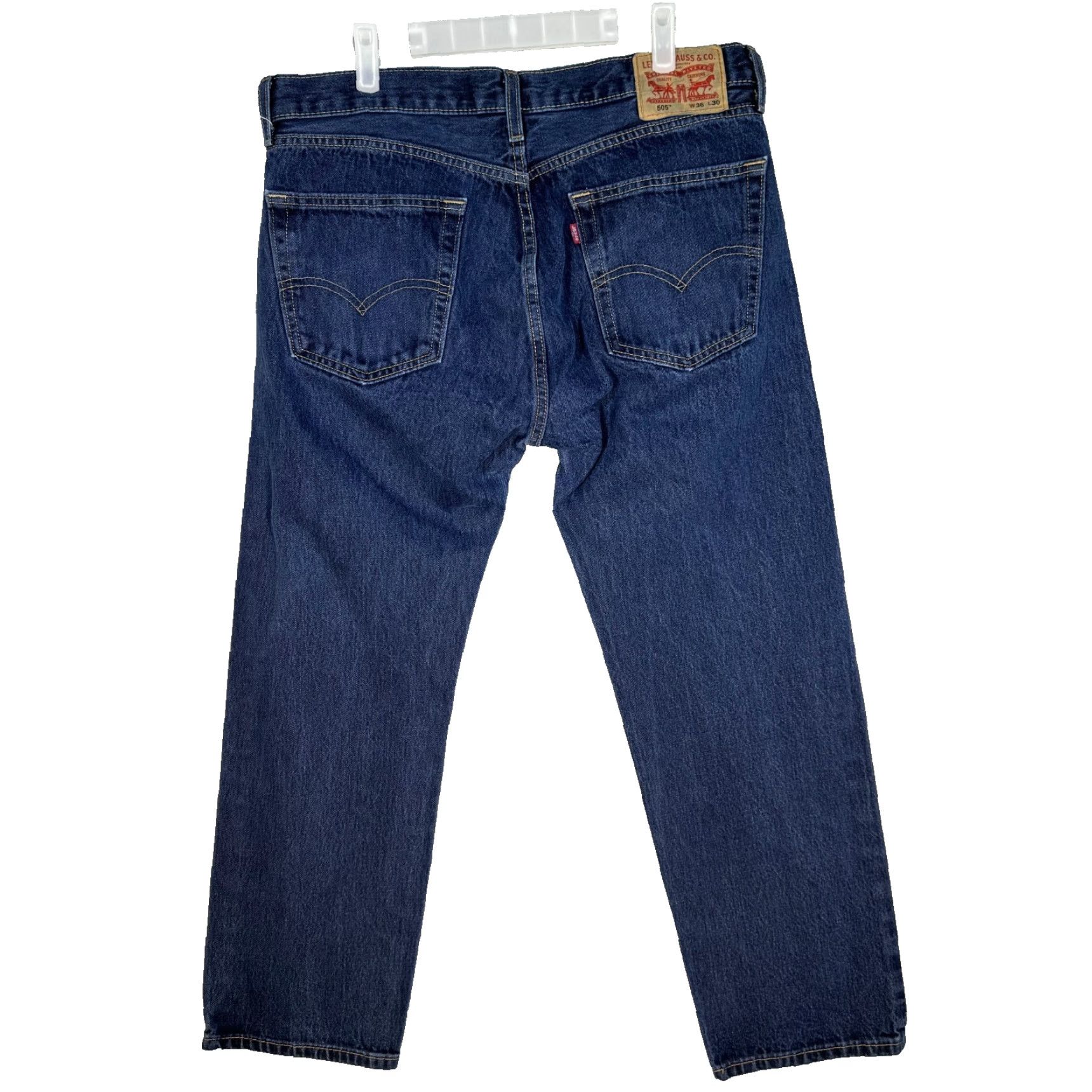 Levi's Levi’s 505 Jeans Men 36x30 Blue Denim Mid-Rise Regular Fit Straight Size US 36 / EU 52 - 2 Thumbnail
