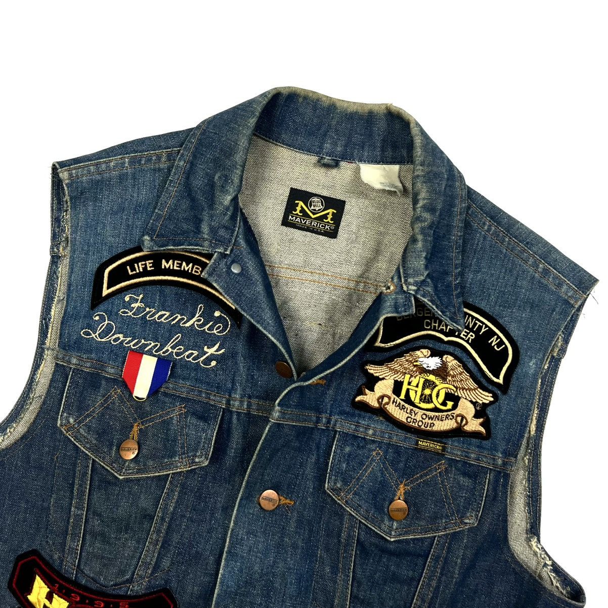 Vintage Vintage Maverick Blue Bell Patched Denim Vest Made In USA Size US M / EU 48-50 / 2 - 6 Thumbnail