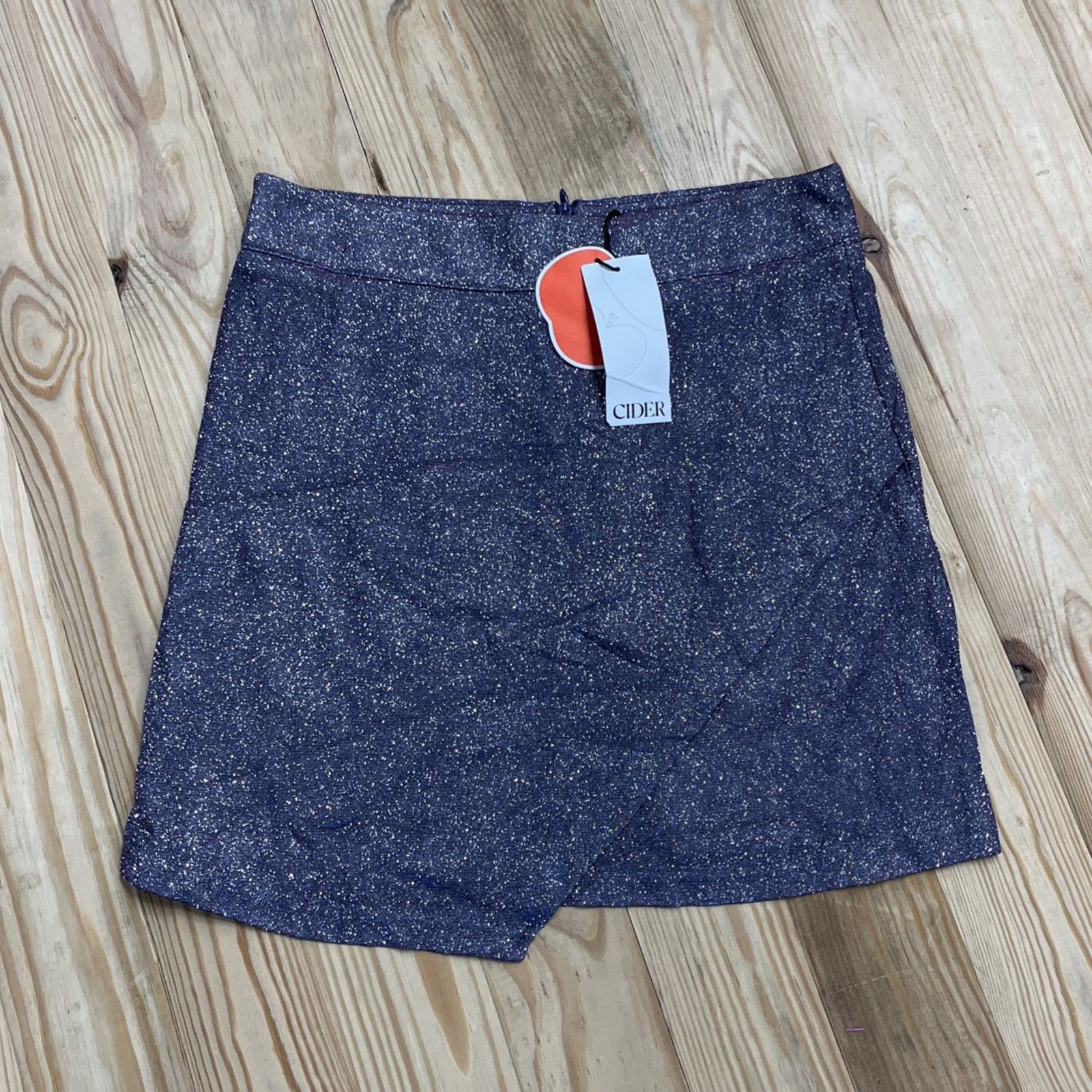 Cider Cider Glitter High Waist Asymmetrical Hem Short Skirt Size S Size 28" / US 6 / IT 42 - 1 Thumbnail