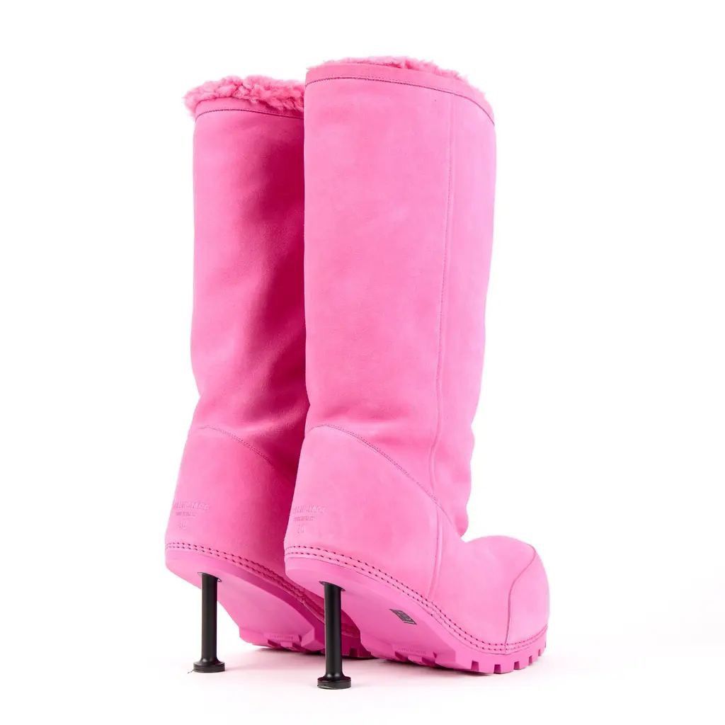 Balenciaga Alaska Stiletto Tall Suede Shearling Boots Size US 10 / IT 40 - 4 Thumbnail