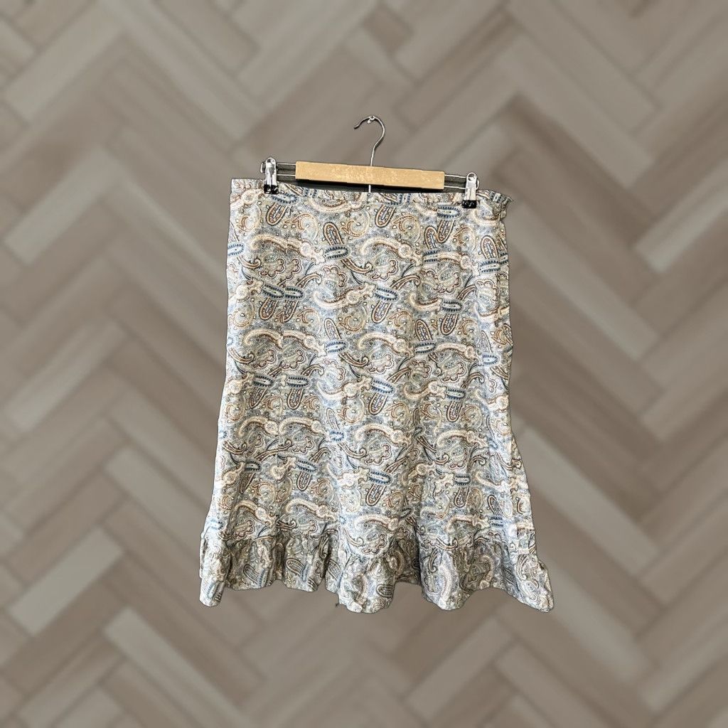 Gap Gap Skirt Womens Long Flare Paisley Green 16 Size 16 Size 38" / US 16 / IT 52 - 1 Thumbnail