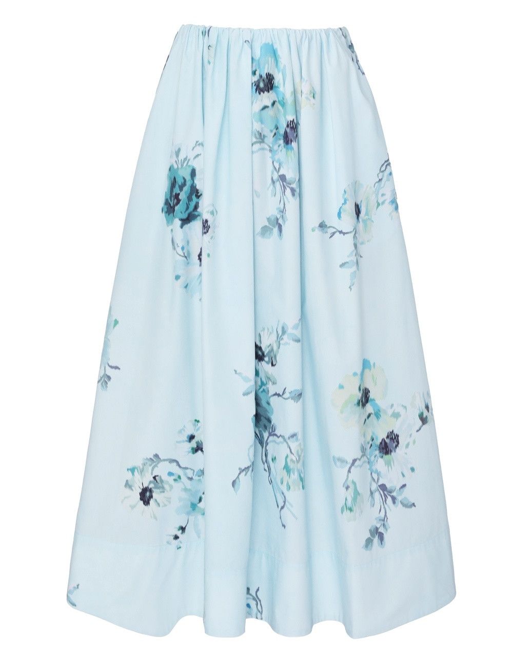 oc11z0525 Lightburst Gathered Midi Skirt in Blue