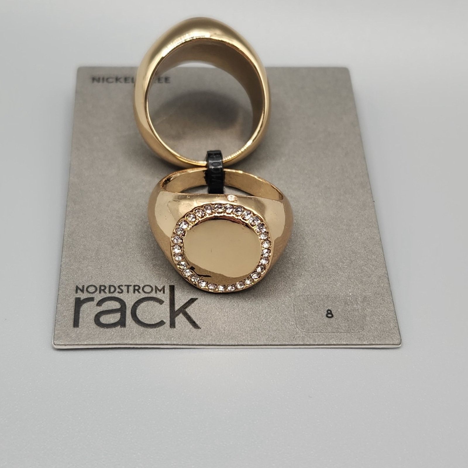 Nordstrom Nordstrom Rack Size 8 Gold-Tone Ring Set - Modern 2-Piece Size ONE SIZE - 1 Thumbnail