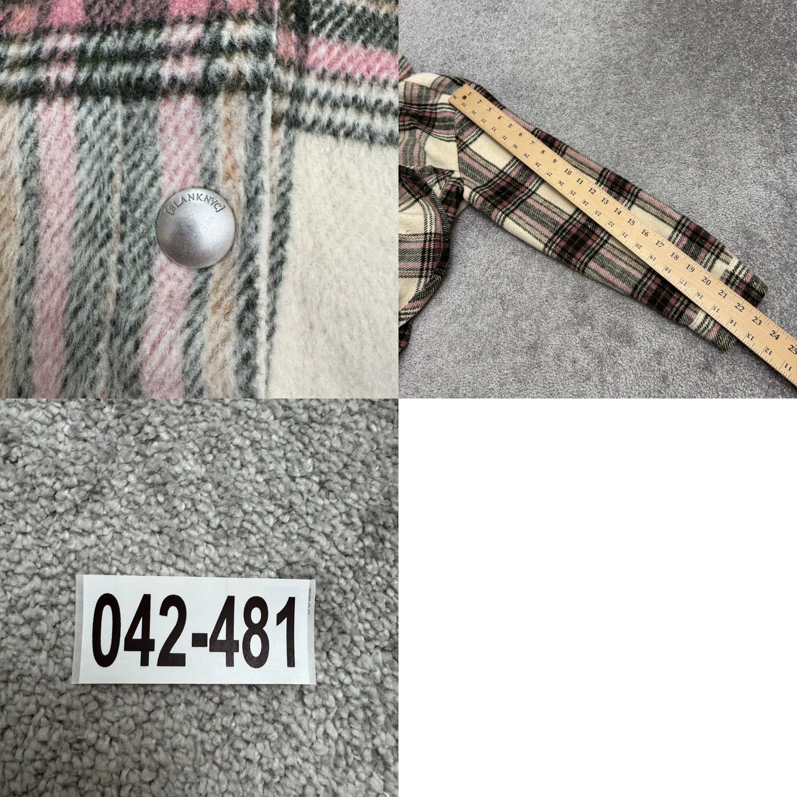 Vintage BlancNYC Shacket Womens Small Plaid Flannel Oversized Button Down Casual Shirt Size S / US 4 / IT 40 - 9 Thumbnail