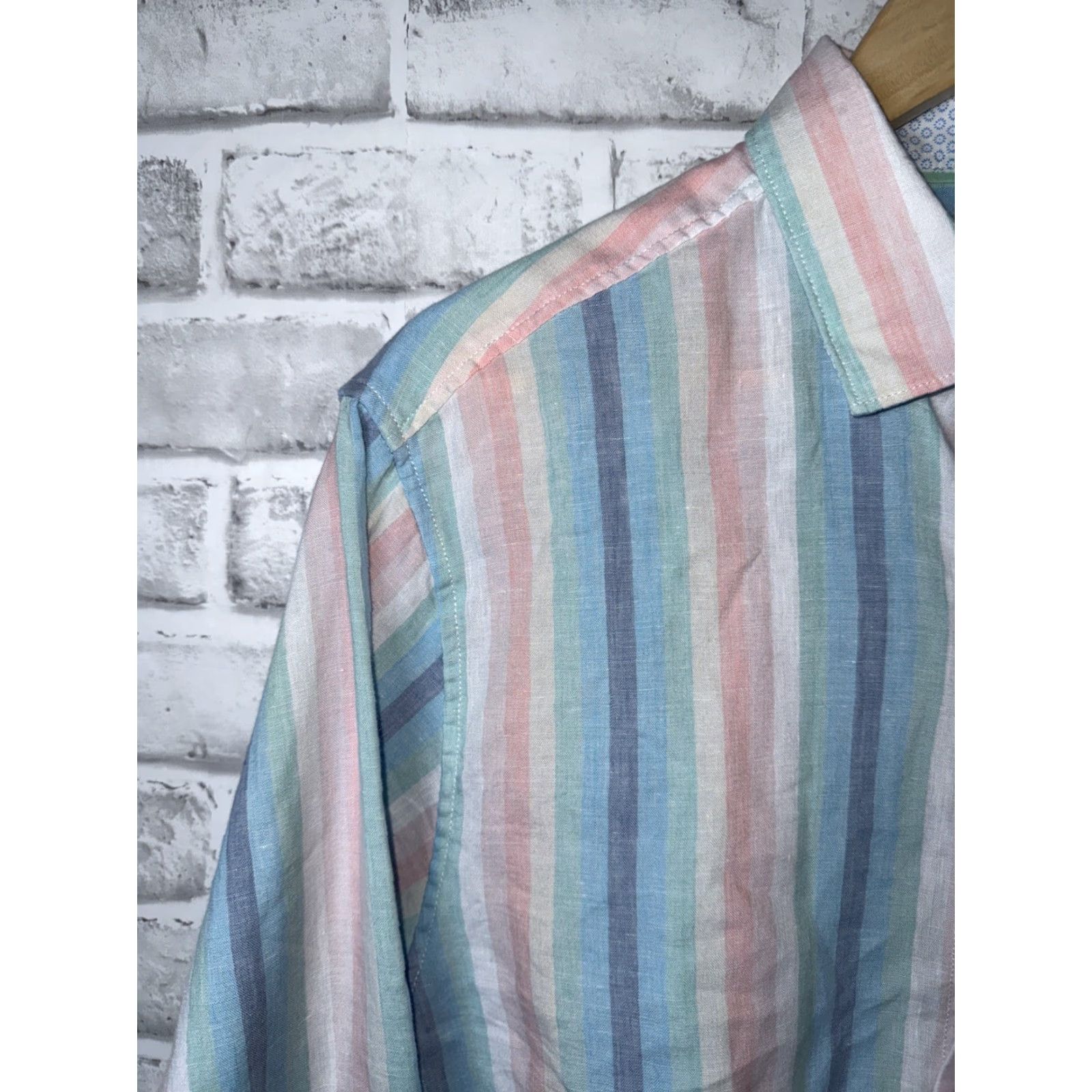 Tommy Bahama TOMMY BAHAMA Linen Blend Pastels Striped Shirt Mens M Size US M / EU 48-50 / 2 - 6 Thumbnail