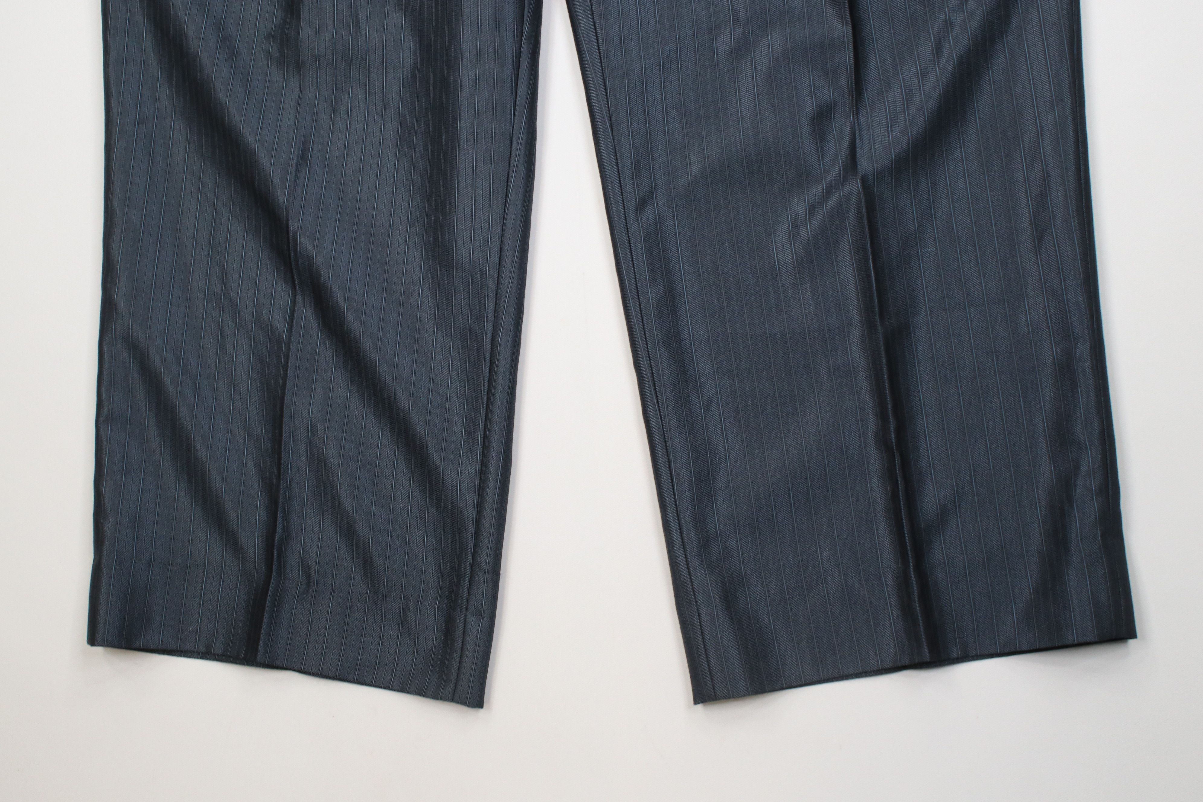 Vintage Vintage 90s Blend Satin Striped Wide Leg Chino Pants Blue Size US 40 / EU 56 - 4 Thumbnail