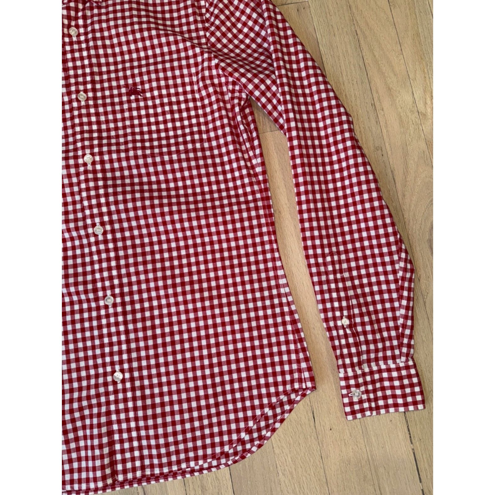 Burberry Burberry Brit Red White Gingham Nova Check Print Button Size US S / EU 44-46 / 1 - 3 Thumbnail