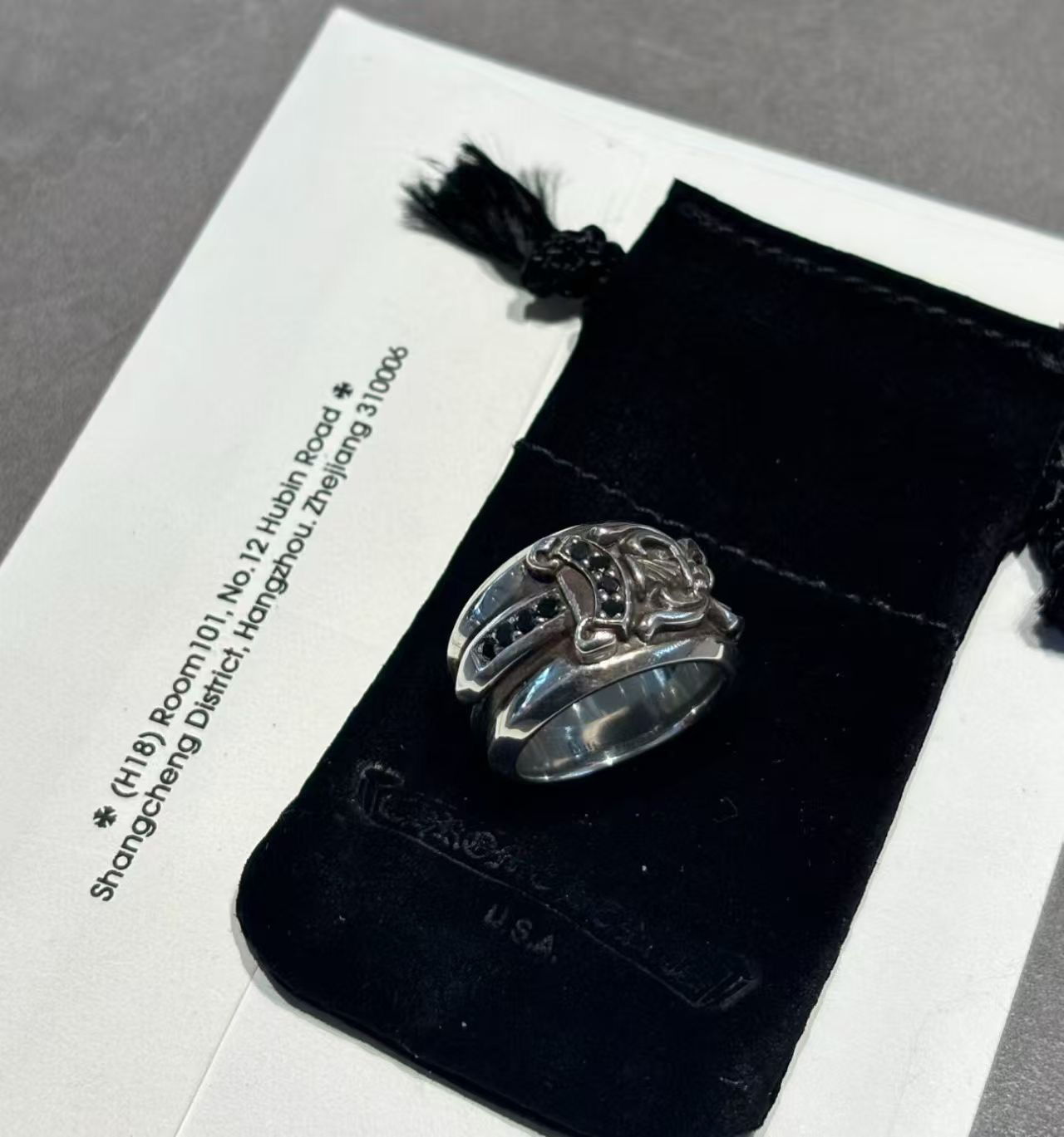 Chrome Hearts Chrome Hearts Black Diamond Dagger Ring Silver Size ONE SIZE - 1 Thumbnail