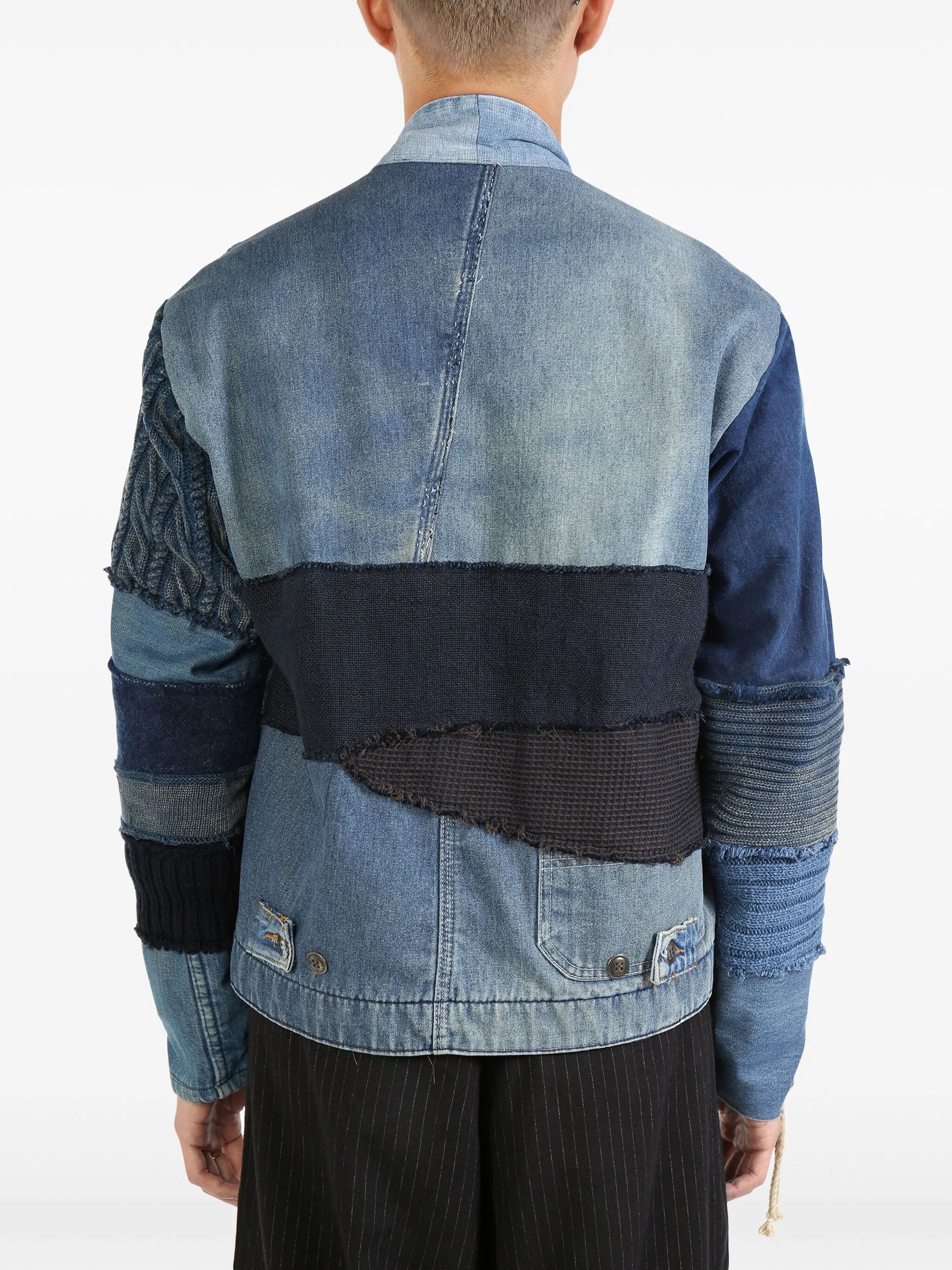 Greg Lauren size 4 - Greg Lauren Mixed Blues GL1 cropped jacket denim Size US XL / EU 56 / 4 - 3 Thumbnail