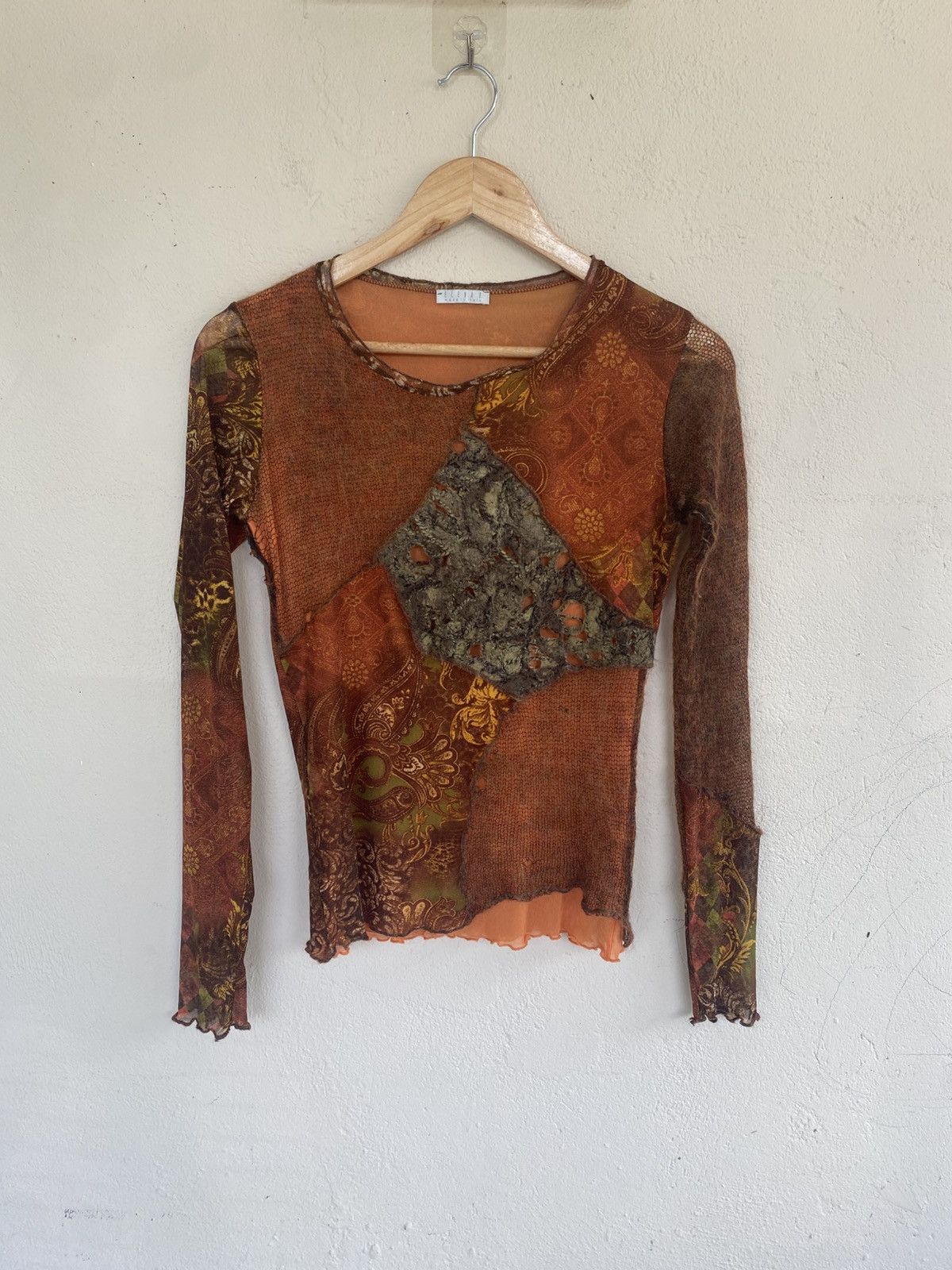 Elena Dawson Elena D. Hybrid Mesh Long Sleeves Size S / US 4 / IT 40 - 1 Thumbnail