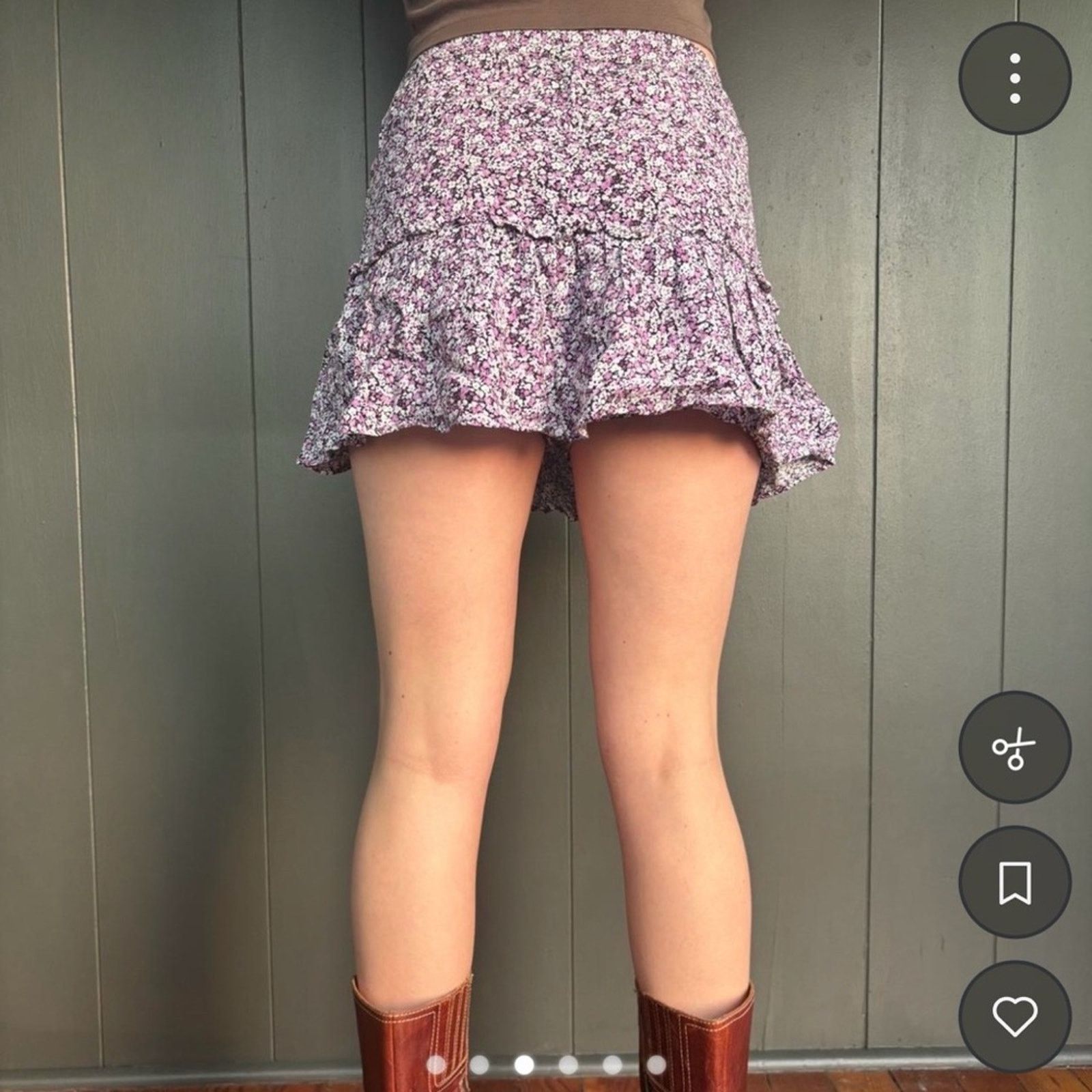 Zara Y2K Zara Floral Purple Skort with shorts underneath size S Size 25" / US 0 / IT 36 - 4 Thumbnail