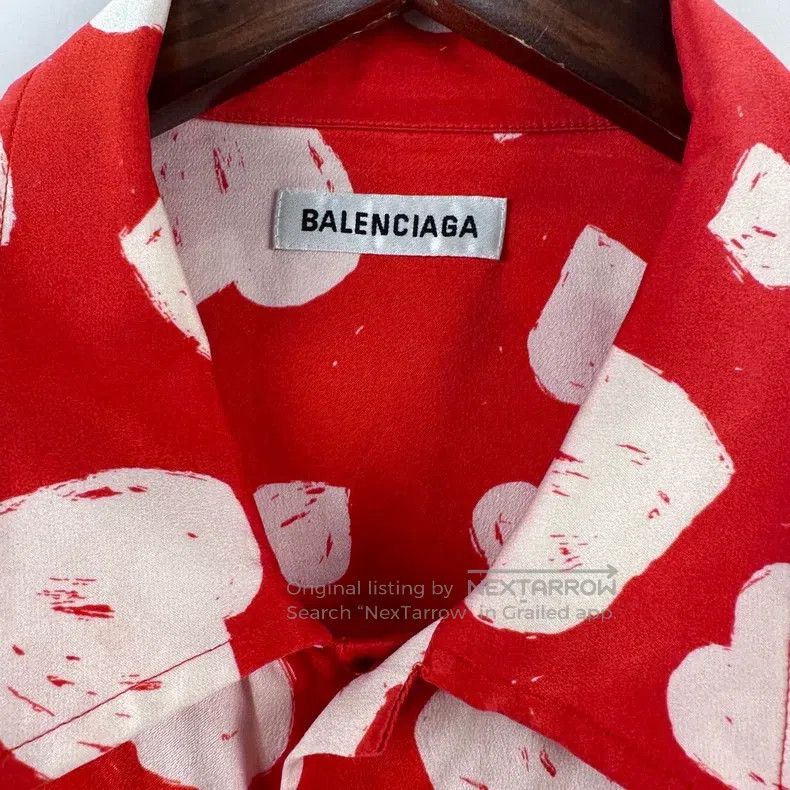 Balenciaga Balenciaga Heart Red Shirt, Size 34 Size XXS / US 00 / IT 34 - 2 Thumbnail