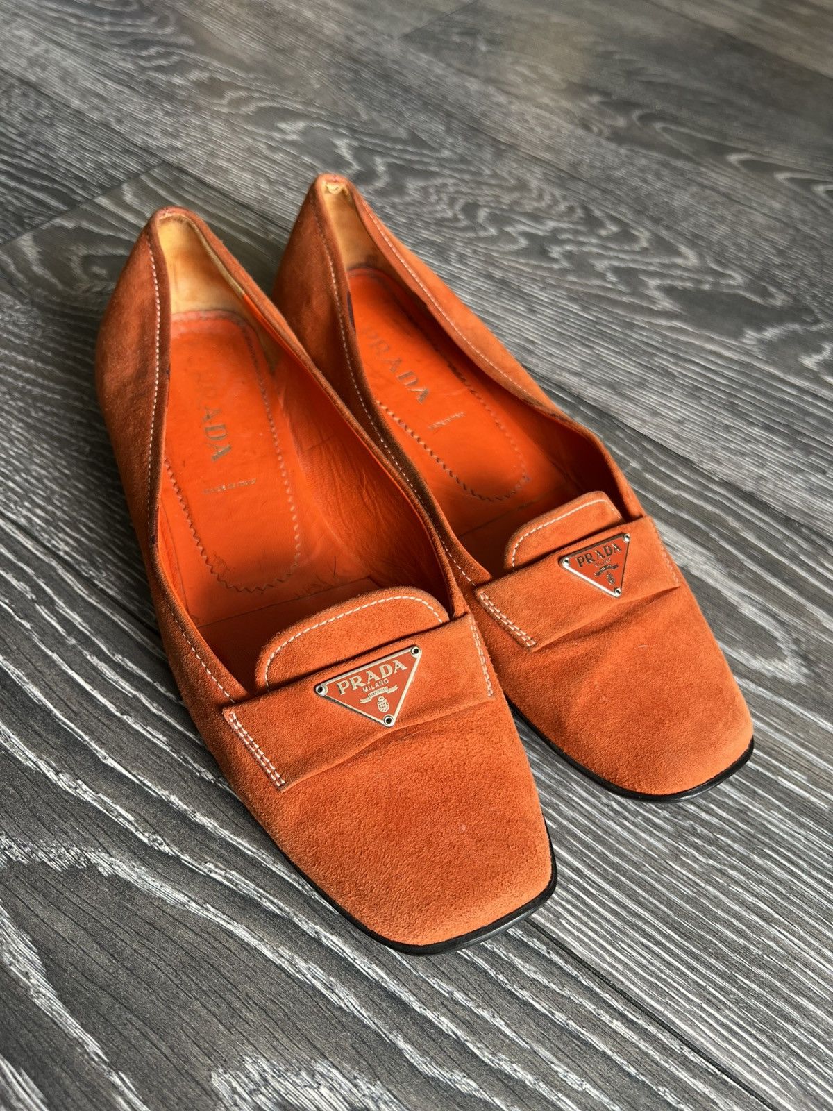 Prada Prada suede penny loafers Size US 6 / IT 36 - 1 Thumbnail