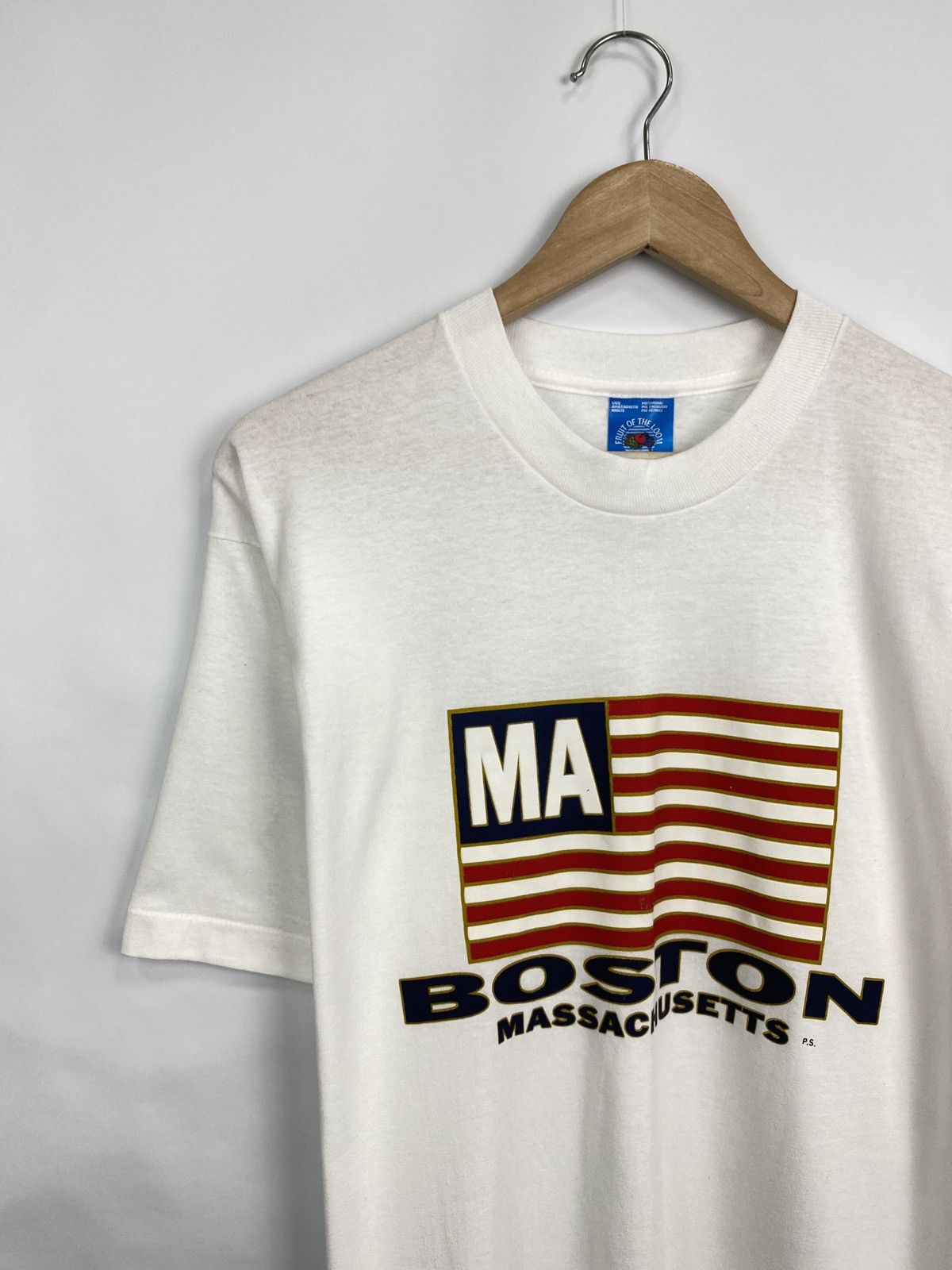 Fruit Of The Loom 🇺🇸 Vintage 80s Boston Massachusetts T-Shirt Single Stitch Y2K Size US L / EU 52-54 / 3 - 2 Thumbnail