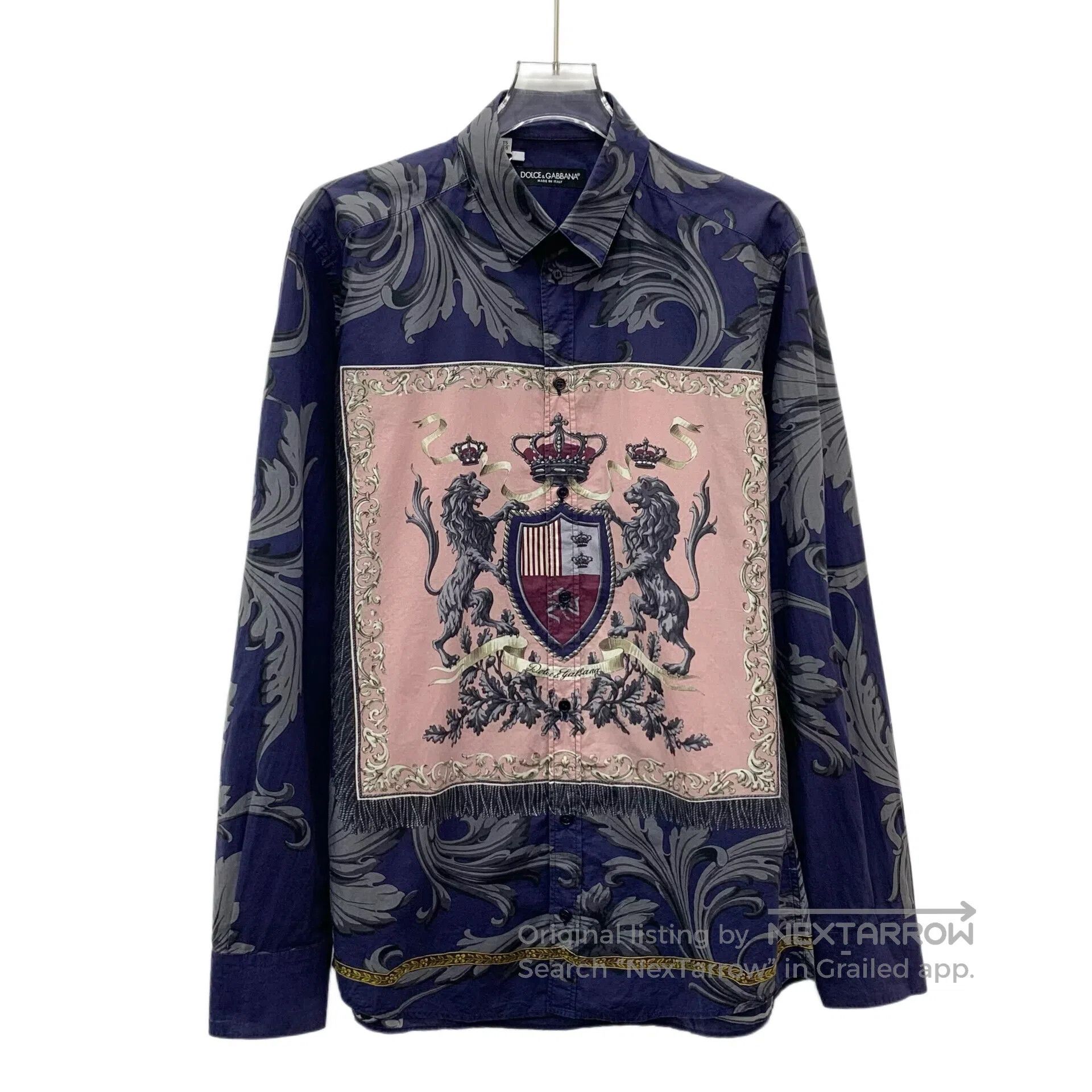 Dolce & Gabbana Dolce Gabbana Dark Blue Pattern Printed Cotton Lapel Singl Size XS / US 0-2 / IT 36-38 - 1 Thumbnail