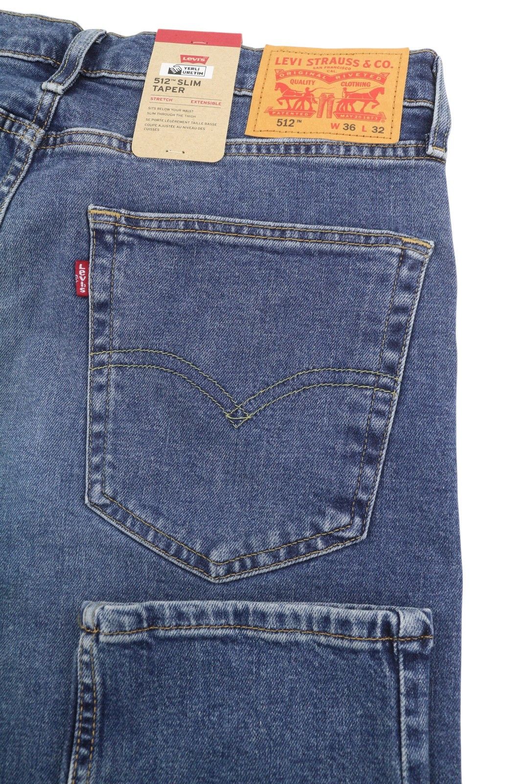 Levi's 512 W36/L32 Slim Taper Stretch Faded Blue Jeans 87068 Size US 36 / EU 52 - 5 Thumbnail