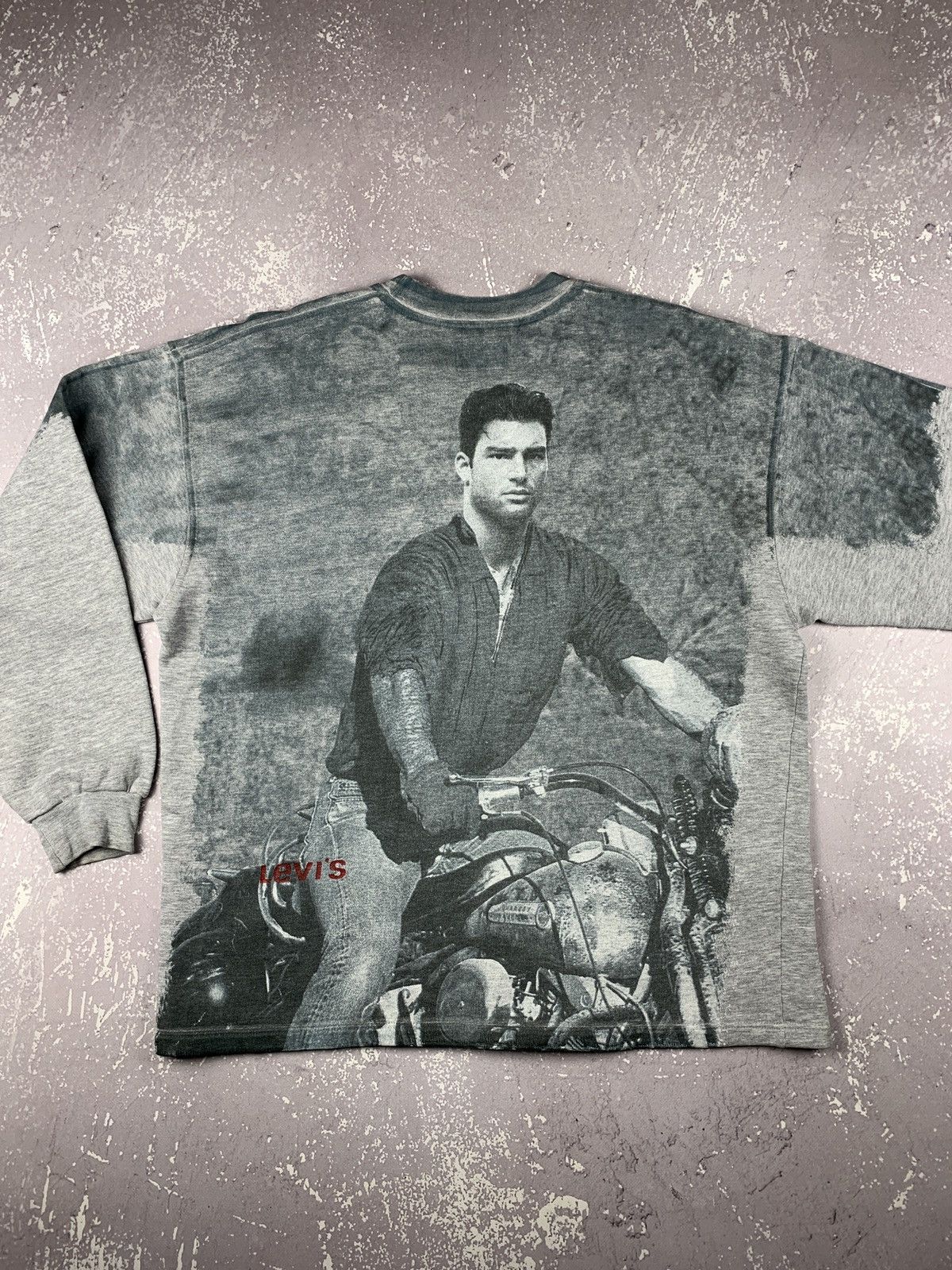 Levi's 80-90s Italy Levis Nick Kamen Moto All Over Print Sweatshirt Size US XL / EU 56 / 4 - 8 Thumbnail