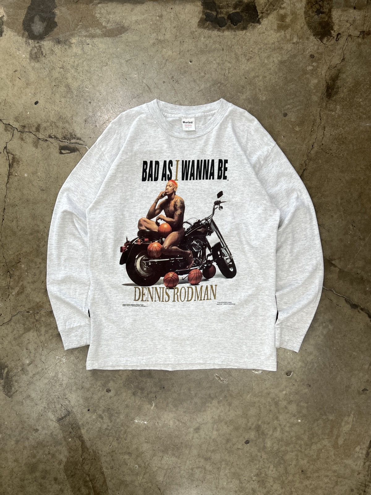 NBA Vintage 1996 Dennis Rodman Bad As I Wanna Be LS Tee Large Size US L / EU 52-54 / 3 - 2 Thumbnail