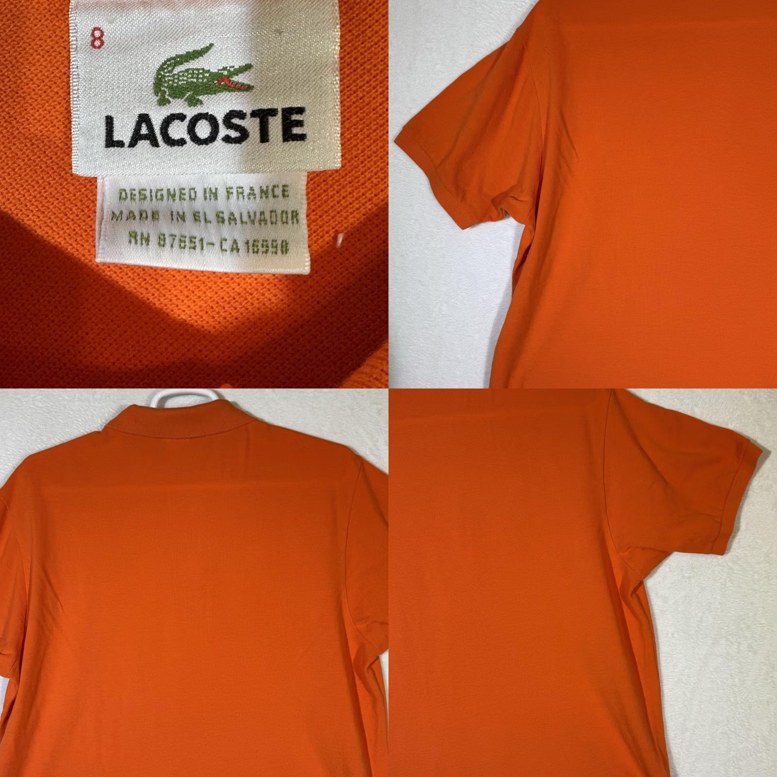 Lacoste Lacoste Polo Shirt Mens 3XL Orange Cotton Pique Short Sleeve Crocodile Logo Size US XXL / EU 58 / 5 - 8 Thumbnail