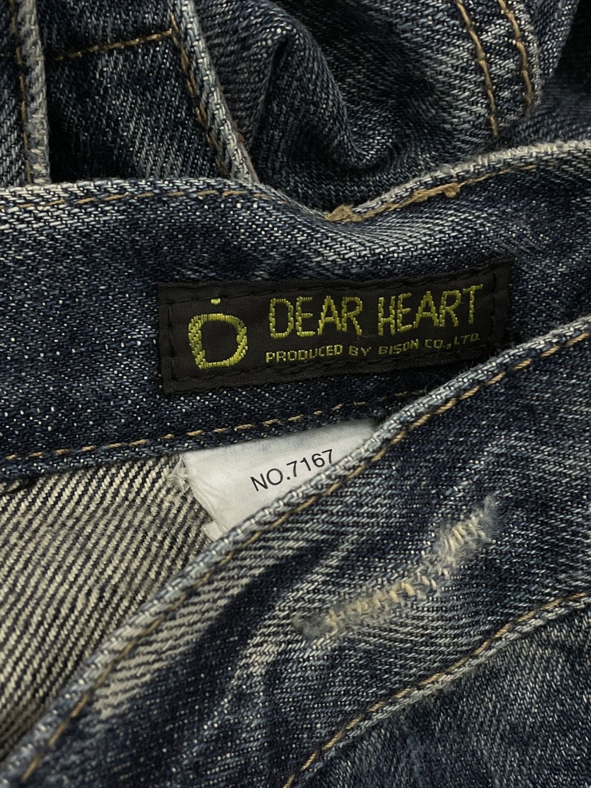 Japanese Brand Vintate 90s Japan Designer Dheart Blue Tribal Lowrise Denim Size US 31 - 18 Thumbnail
