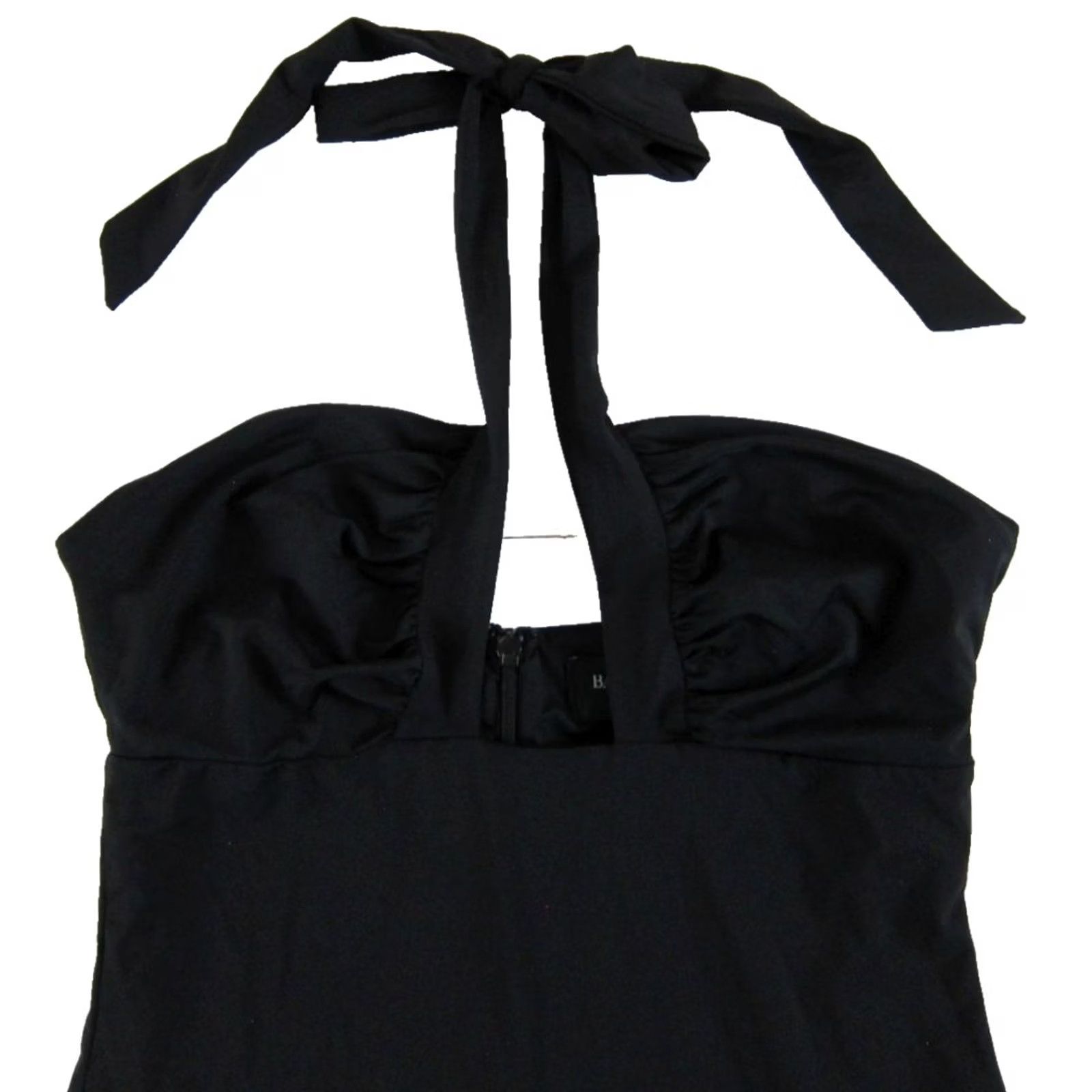 Vintage BARDOT Guilia Midi Dress NWT Black Halter Tie-Neck Side Slit Hidden Back-Zip 6/M Size M / US 6-8 / IT 42-44 - 6 Thumbnail
