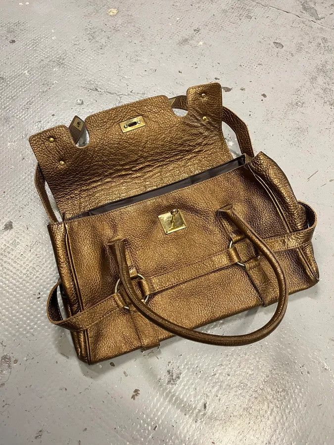 Vintage Massimo Rebecchi Strapes Bronze Gold Leather Bag Size ONE SIZE - 8 Thumbnail
