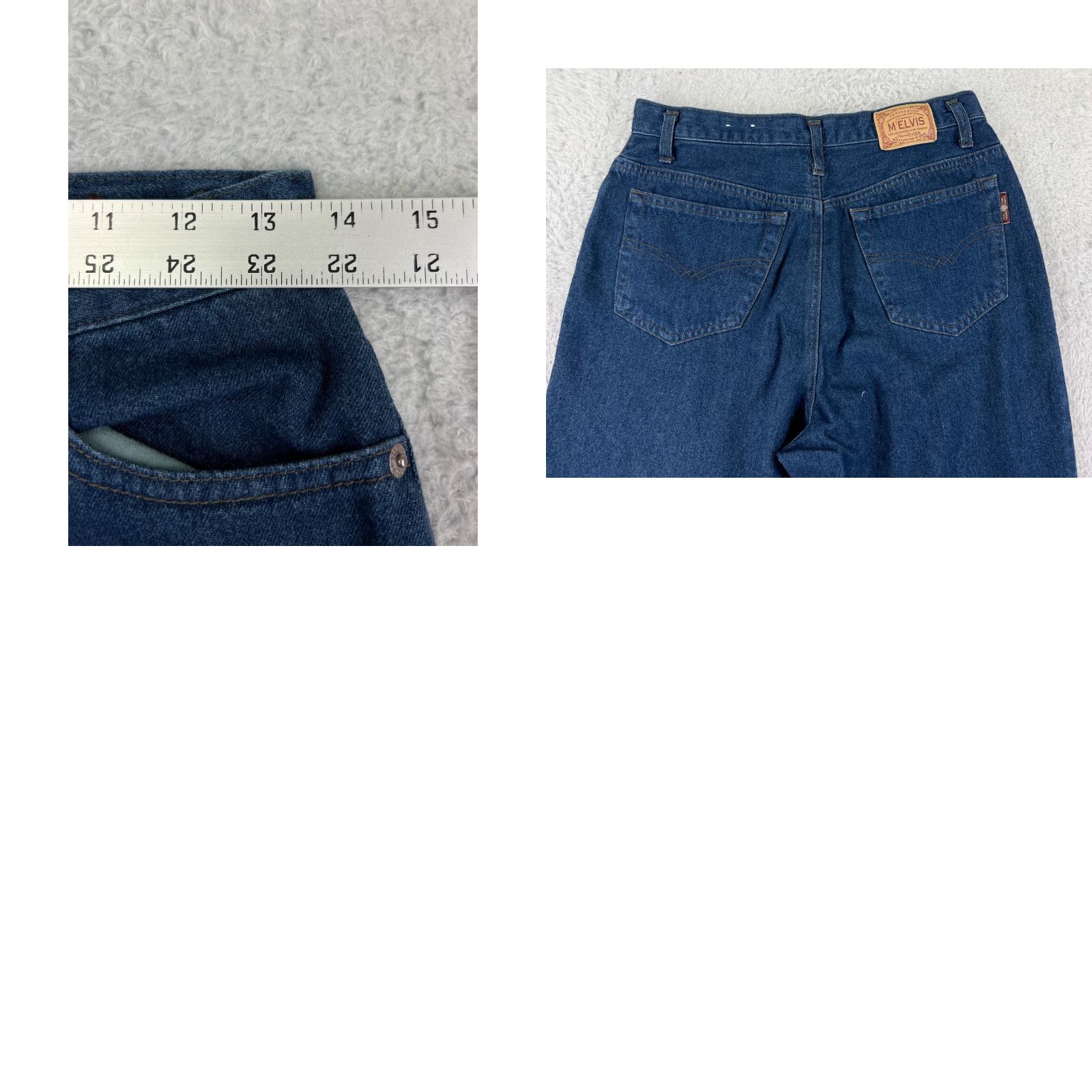 Vintage M’Elvis Jeans Womens 26 Blue Denim Straight 26x29 Cotton Spandex Jeans 5-Pocket Style Regular Rise Mid 8.5-10.5in Vintage No Womens Jeans Blue 26 Size 26" / US 2 / IT 38 - 10 Thumbnail