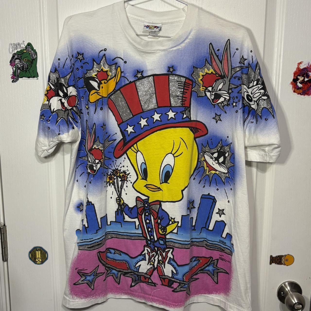 Warner Bros 1995 Tweety Bird Patriotic All Over Print Size US XL / EU 56 / 4 - 2 Thumbnail