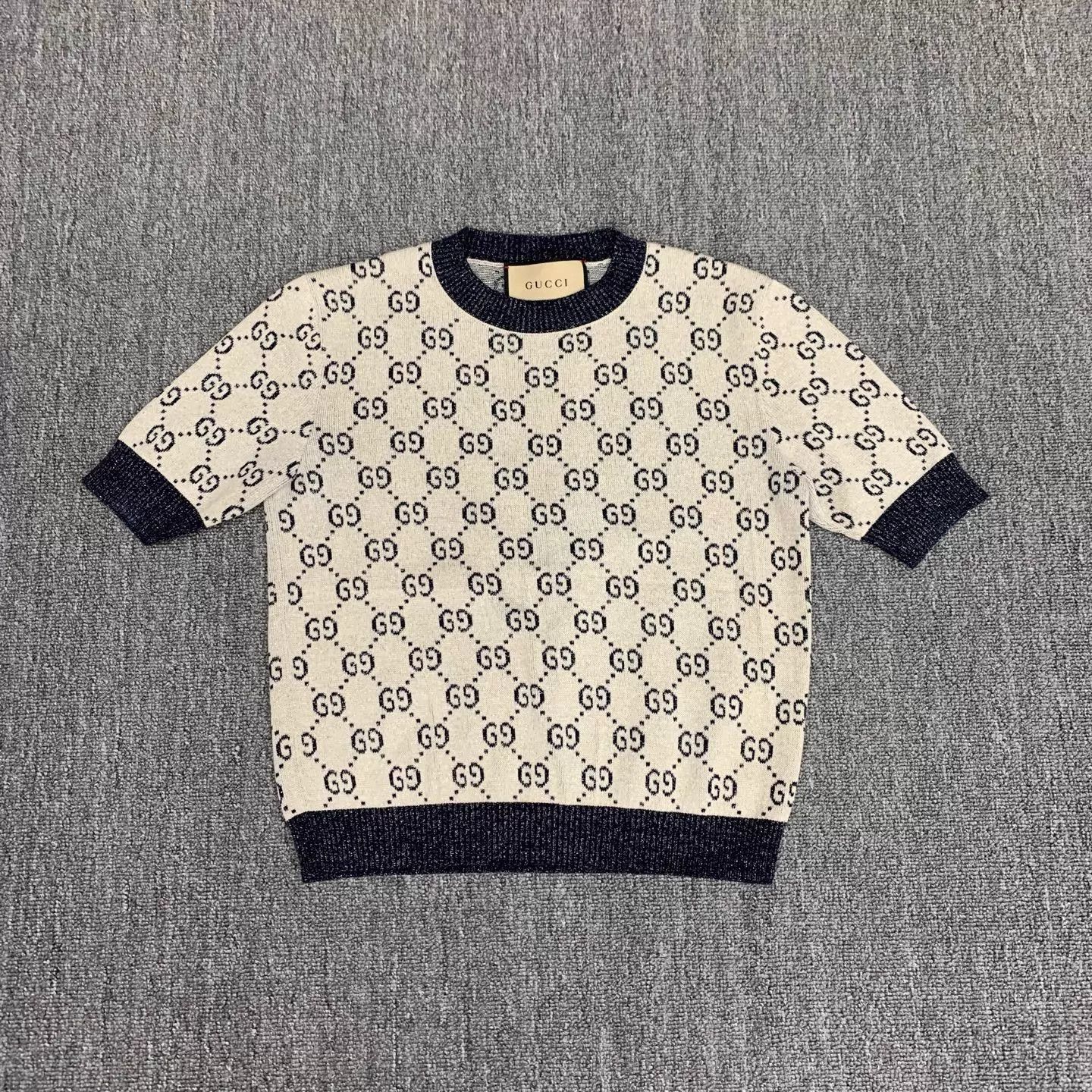 Gucci Gucci GG All Over Print Knit Short Sleeve Size S Size S / US 4 / IT 40 - 1 Thumbnail