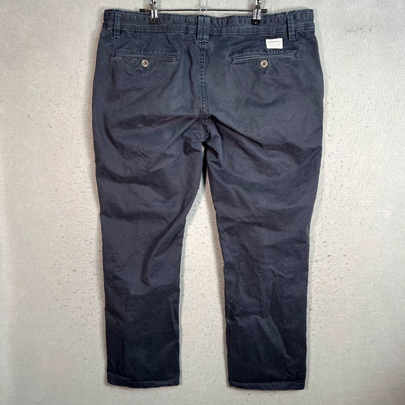 Lindbergh Lindbergh Mens Chino Pants 38 Navy Blue 100% Cotton Classic Fit Casual Style Western? Size US 38 / EU 54 - 2 Thumbnail