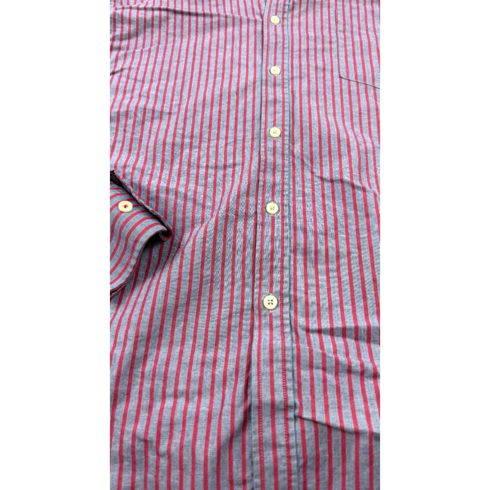 Ben Sherman Ben Sherman Shirt Mens 2XL Gray Red Striped Long Sleeve Button-Down Collared Shirt Casual Outdoor Pocketed Mens 2XL Size US XXL / EU 58 / 5 - 2 Thumbnail