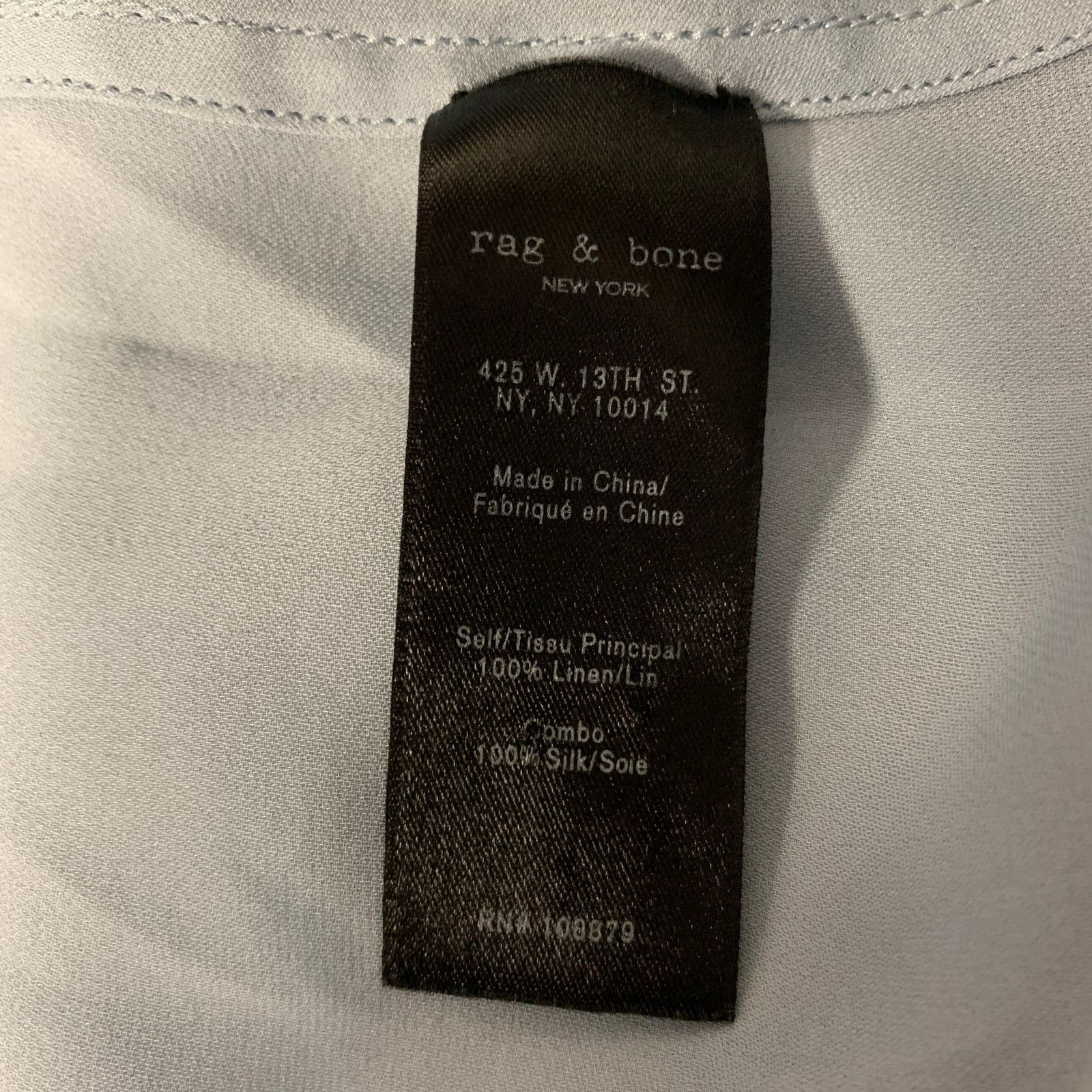 Rag & Bone RAG & BONE Size XS Blue Silk Faux Wrap Blouse Size XS / US 0-2 / IT 36-38 - 7 Thumbnail