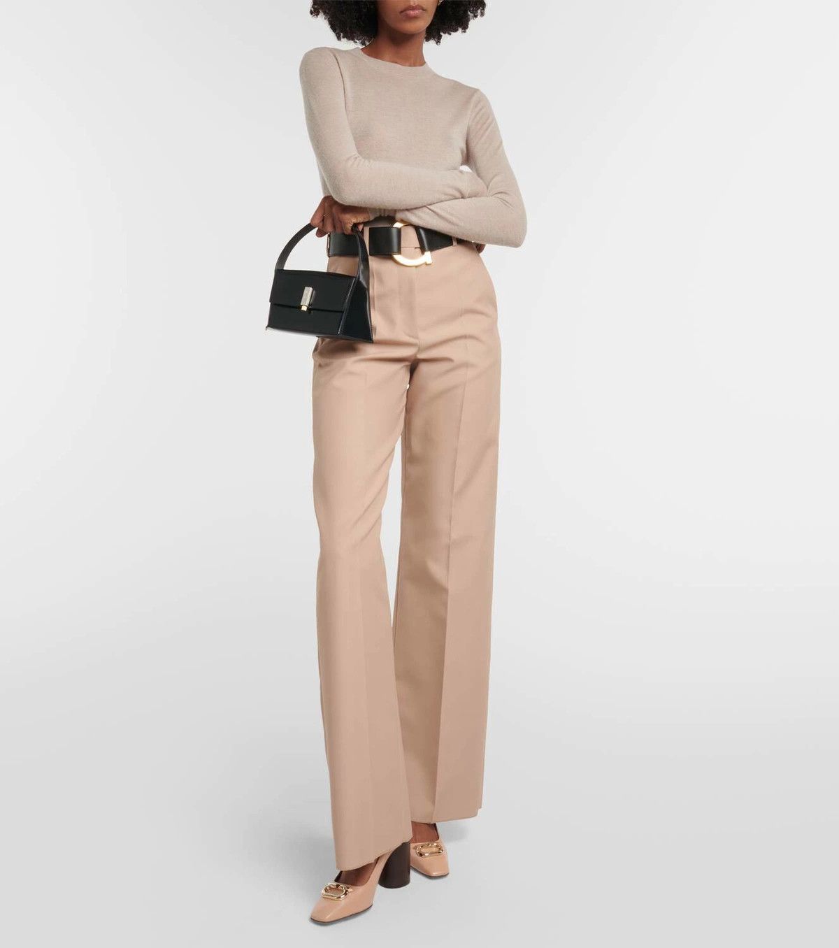 Salvatore Ferragamo o1y0426 Geometric Heel Pumps in Beige Size US 8.5 / IT 38.5 - 6 Thumbnail