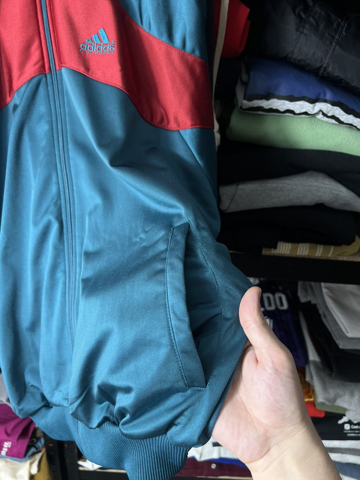 Adidas Vintage Adidas Equipment Track Jacket 90s Teal Red Size D7 Size US XL / EU 56 / 4 - 4 Thumbnail