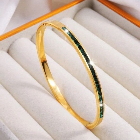 Other Women Stylish Stainless Steel Single Row Drill Bracelet Size ONE SIZE - 2 Thumbnail