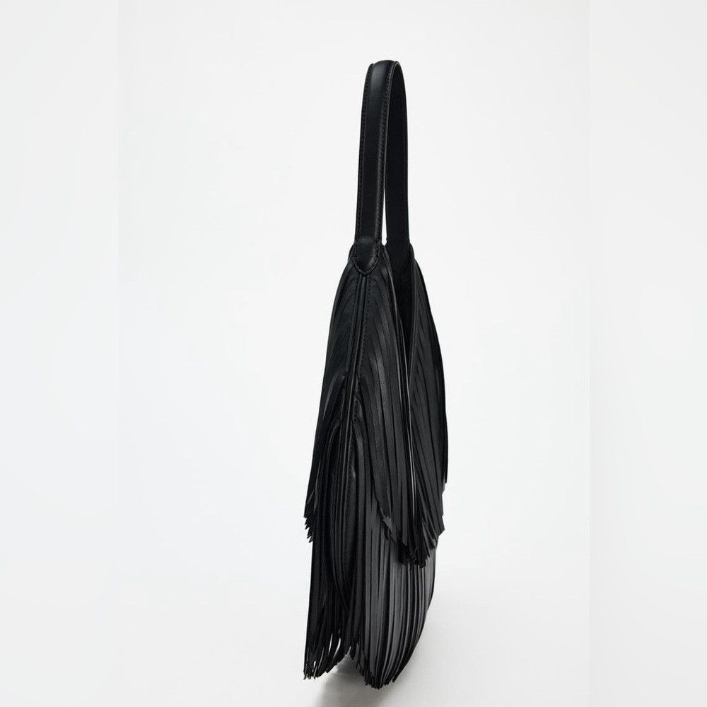 Zara NWT ZARA FRINGED SHOPPER Size ONE SIZE - 3 Thumbnail