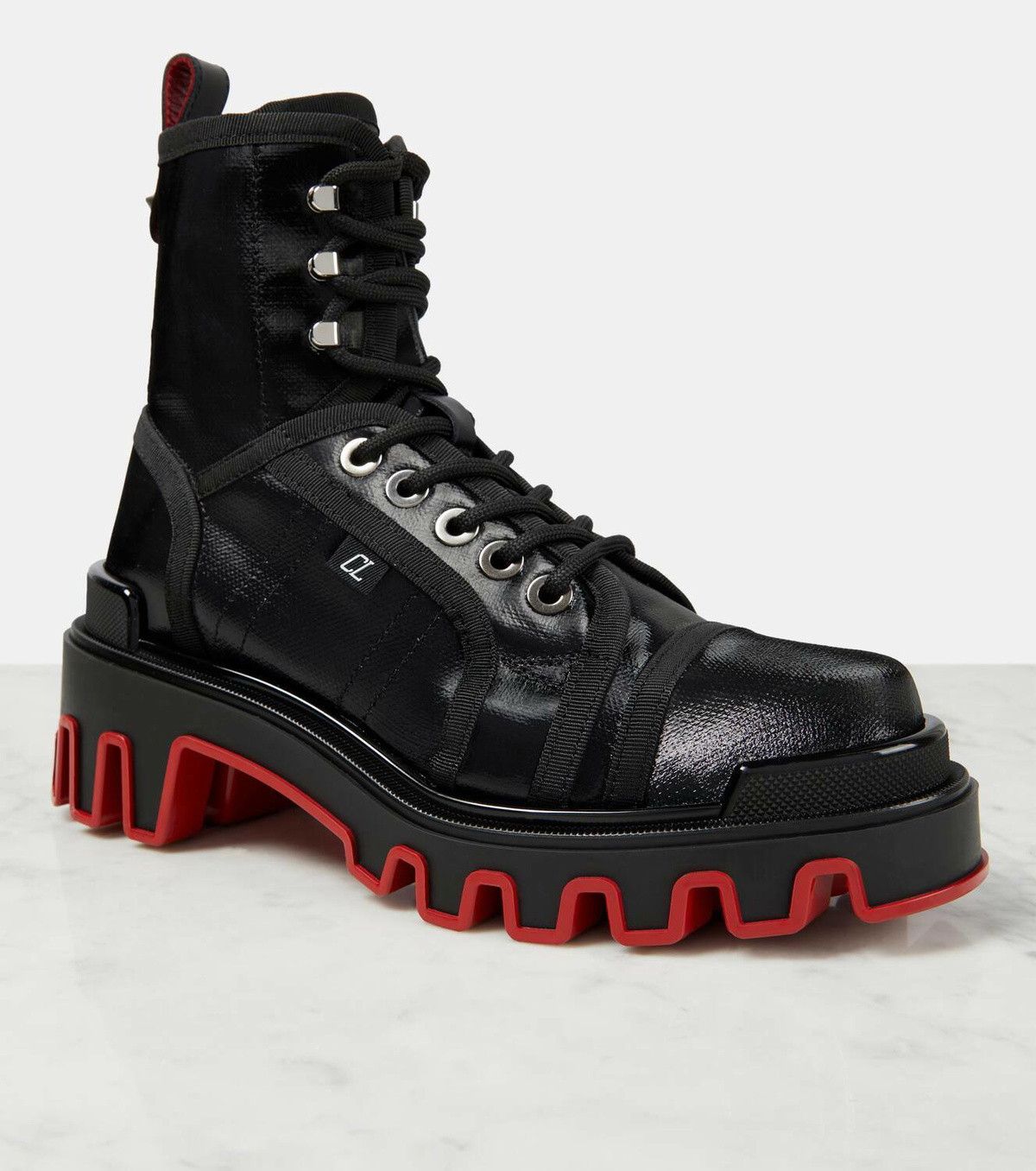 Christian Louboutin Mens Panaroot Dune Flat Black Combat Lace Up Boot 43.5 10.5 Size US 10.5 / EU 43-44 - 5 Thumbnail