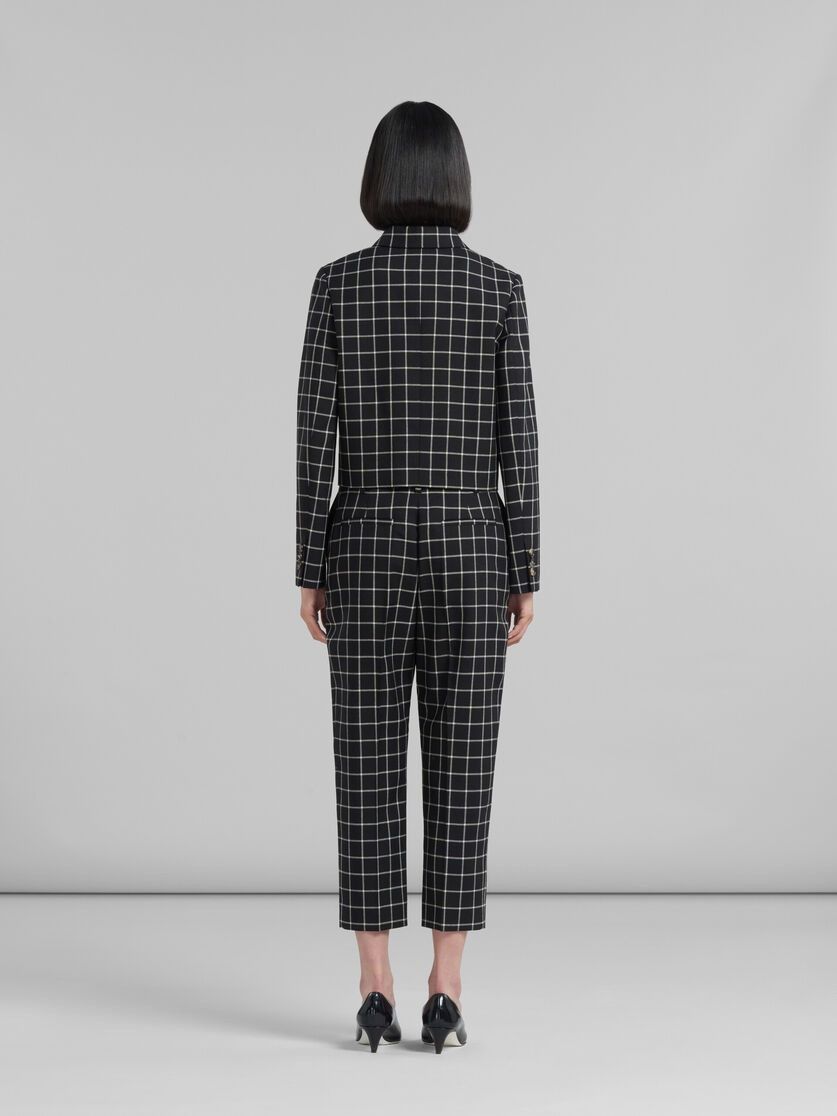 o1w1db10824 Checked Wool Pant in Black White