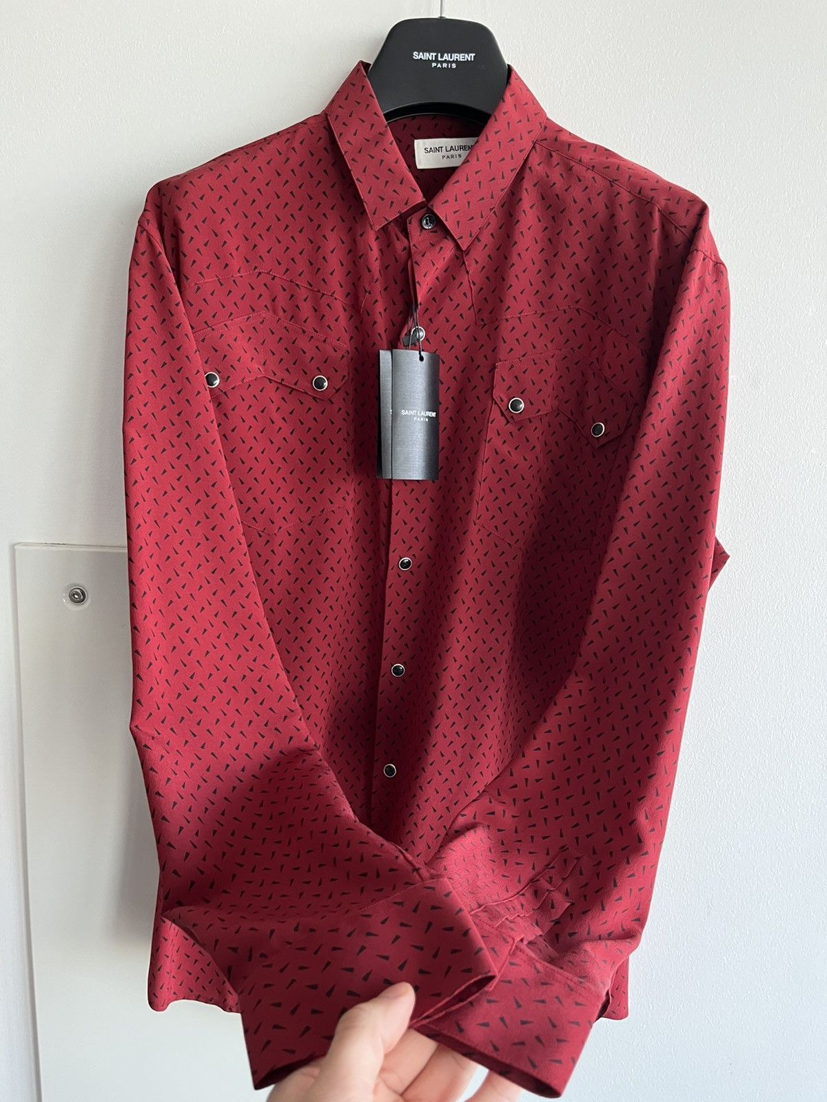 Hedi Slimane × Saint Laurent Paris × Yves Saint Laurent Saint Laurent Runway $1,300 Pure Silk Chemise CDC Shirt Size US L / EU 52-54 / 3 - 14 Thumbnail