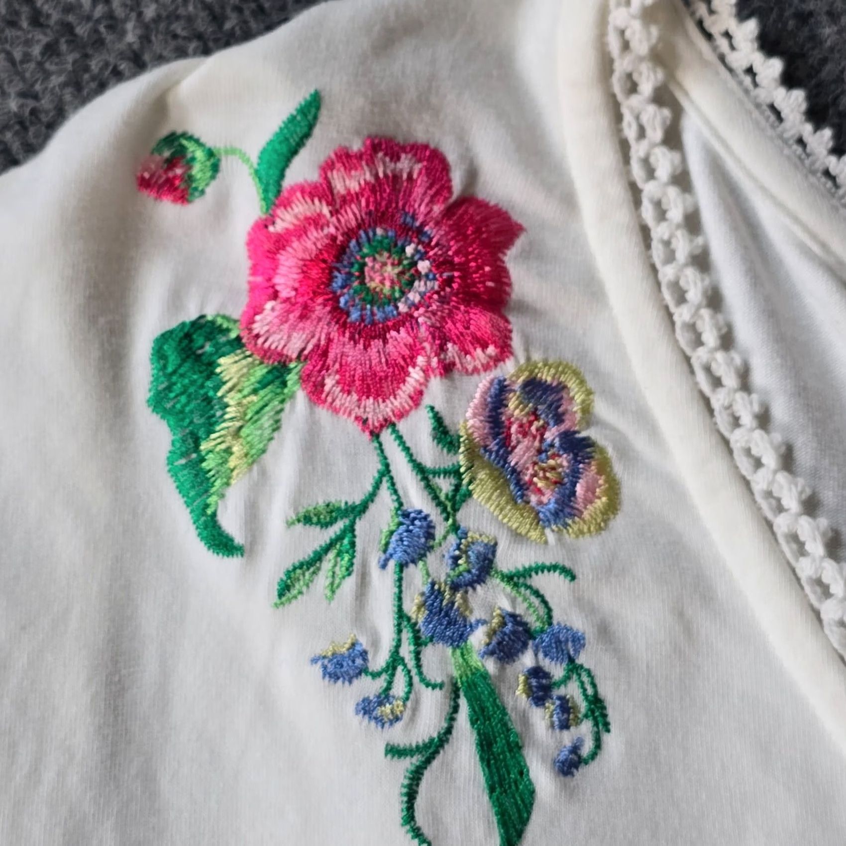 Vintage Susan Graver Top Women XL White Floral Embroidery Long Sleeve Blouse Shirt Casual Boho Fashion Vintage: No Size XL / US 12-14 / IT 48-50 - 3 Thumbnail