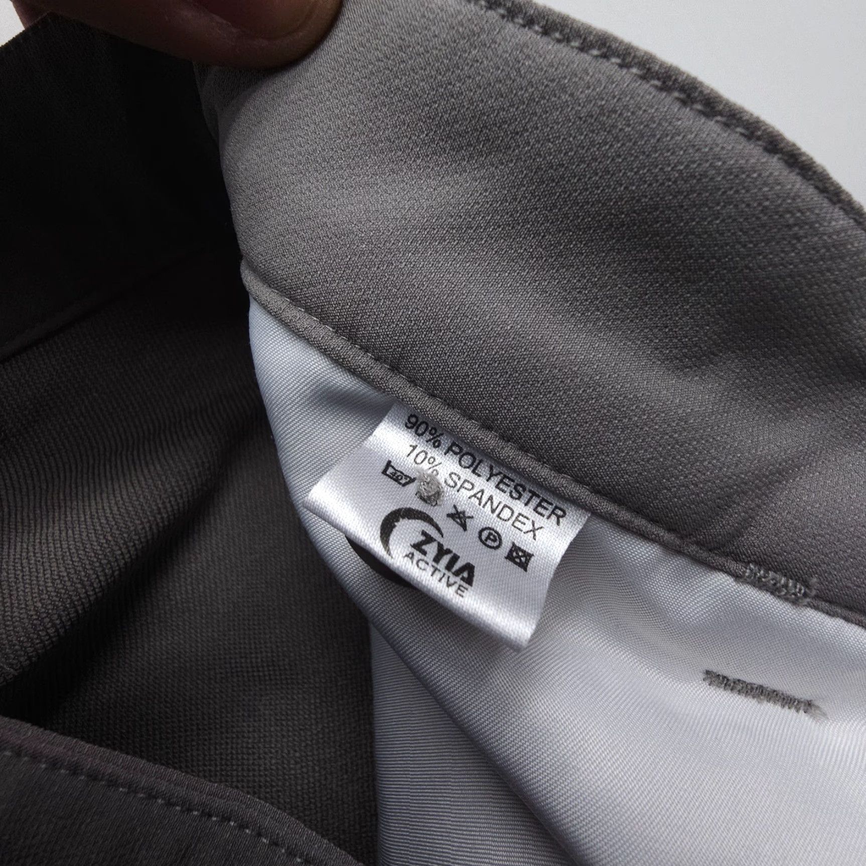 Vintage Zyia Active Slim Stretch Chino Pants Mens Medium Gray Golf Tech Commuter Travel Size US 31 - 4 Thumbnail