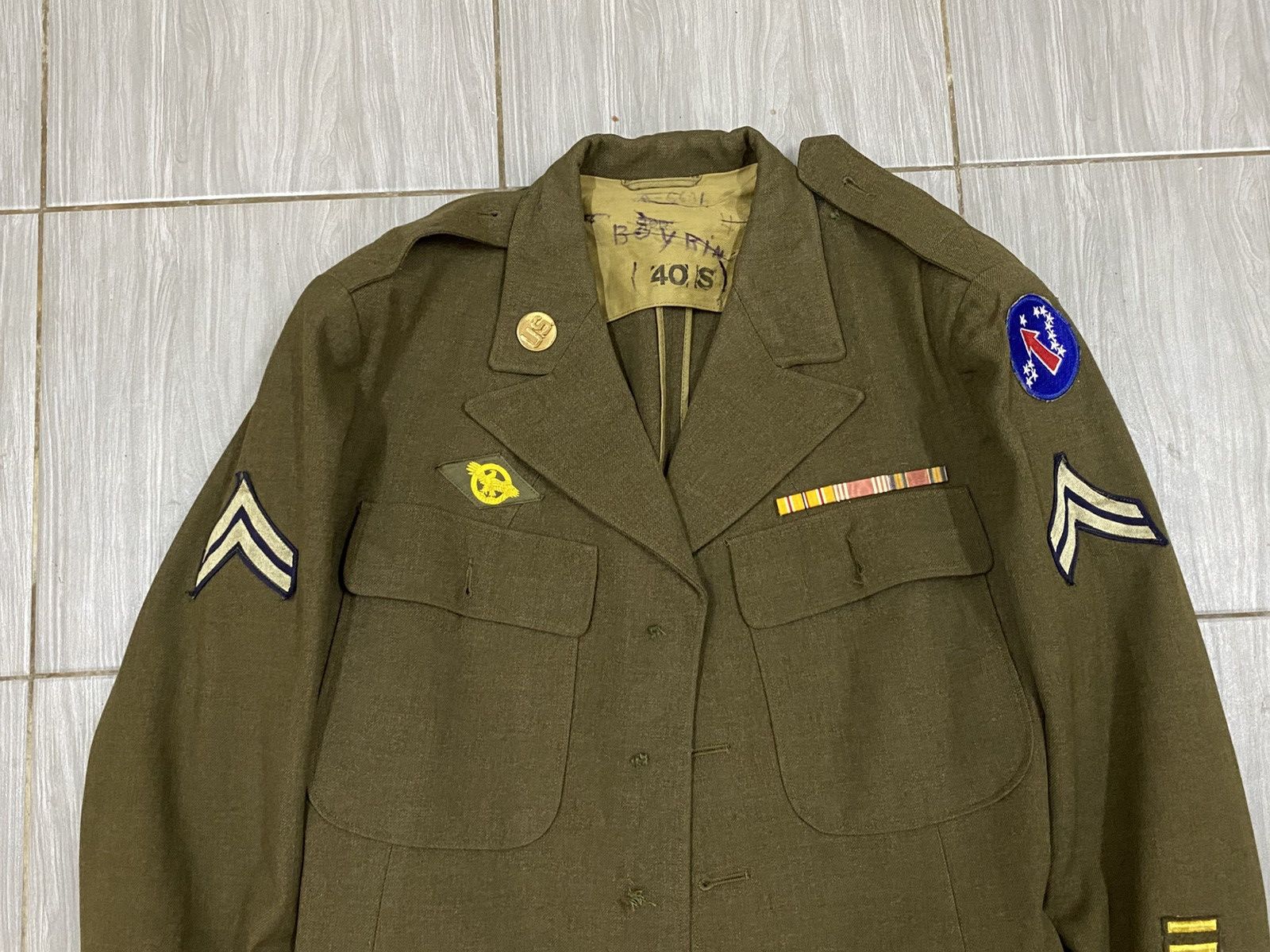 Other Vtg 1940s U.S. Army WWII Wool Service Coat M1941 Insignia Size US S / EU 44-46 / 1 - 4 Thumbnail