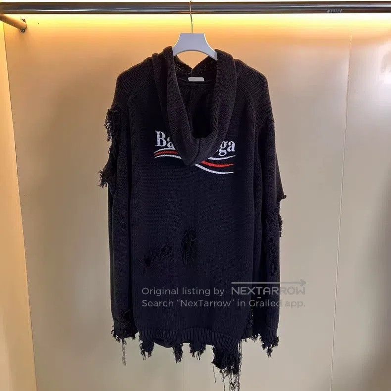 Balenciaga Balenciaga Faux Two-Piece Cola Printed Logo Long Sleeve Ho Size US M / EU 48-50 / 2 - 2 Thumbnail