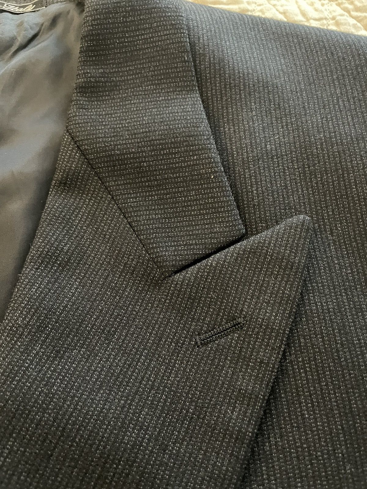 Giorgio Armani × Vintage Subtle Stripe Double Breasted Jacket Size 42R - 6 Thumbnail