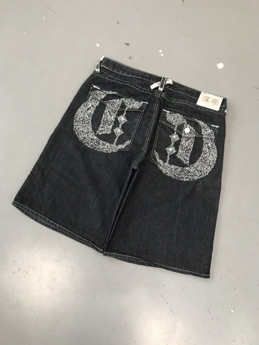 JNCO × Southpole × Vintage Crazy vintage embroidered gao denim jort Size US 40 / EU 56 - 1 Thumbnail