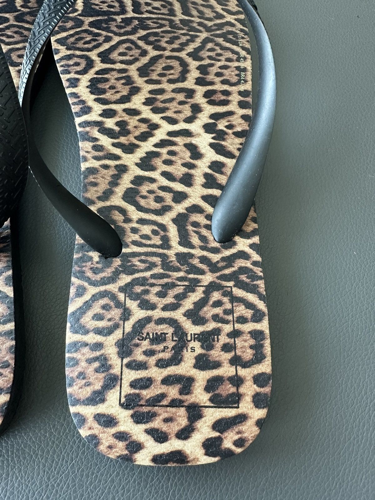 Saint Laurent Paris Brand New Limited Edition Leopard Rubber Sandal Slides Size US 11.5 / EU 44-45 - 4 Thumbnail